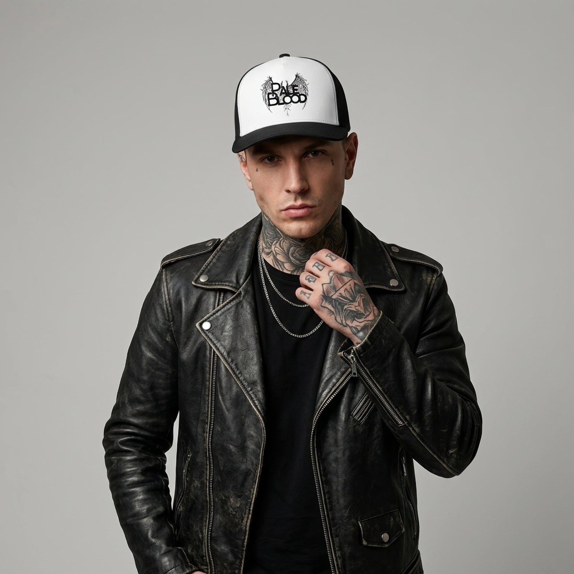 The Fallen Logo Trucker Cap BoW - Dark Headwear - ["accessories","cap","hat","headwear","men","pale blood","the fallen","trucker","unisex","women"] | Pale Blood Store