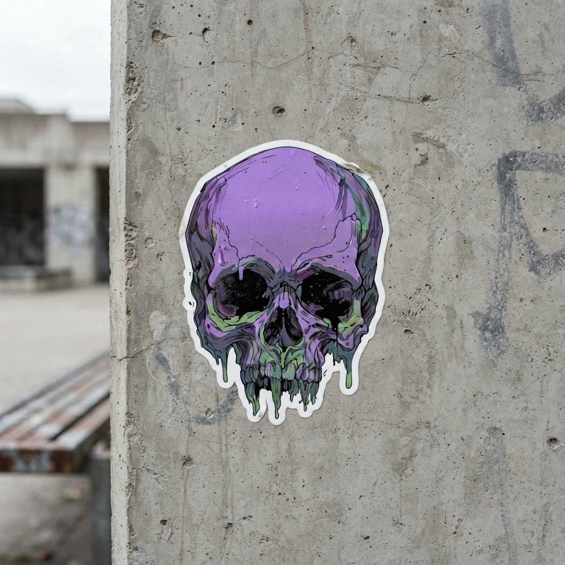 Toxic Fate 90's Goth Style Stickers - ["accessories","bubble free stickers","skull","stickers","toxic","toxic fate"] | Pale Blood Store