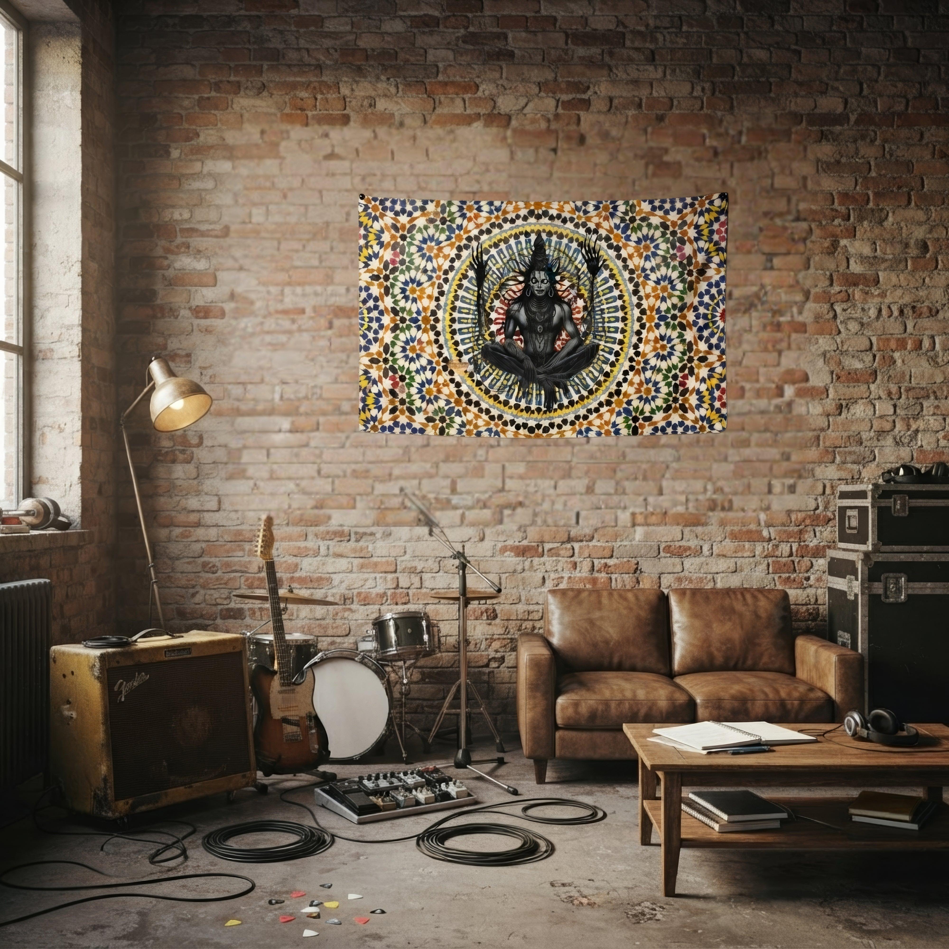 Distorted Divinity Dark Aesthetic Flag