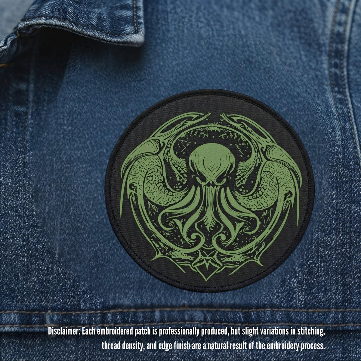 Cthulhu Calling Neo Goth Embroidered Patches - ["cosmic horror","cthulhu","dark","death","embroidered","embroidered patch","lovecraft","patch","patches","statement"] | Pale Blood Store