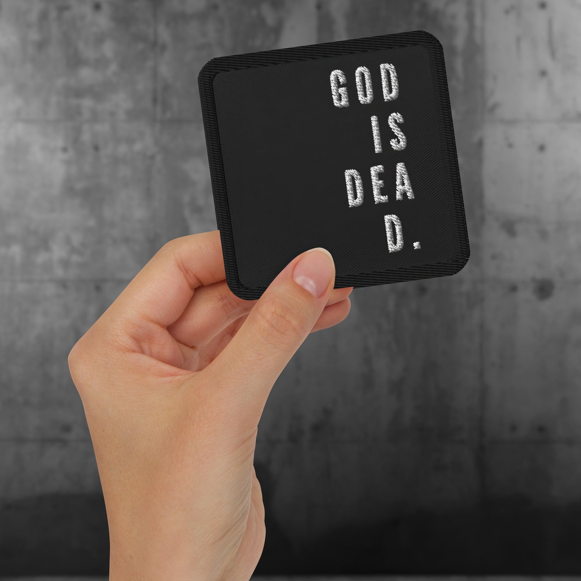 God is Dead Goth Minimalist Embroidered Patches - ["dark","death","doom","embroidered","embroidered patch","patch","patches","statement"] | Pale Blood Store