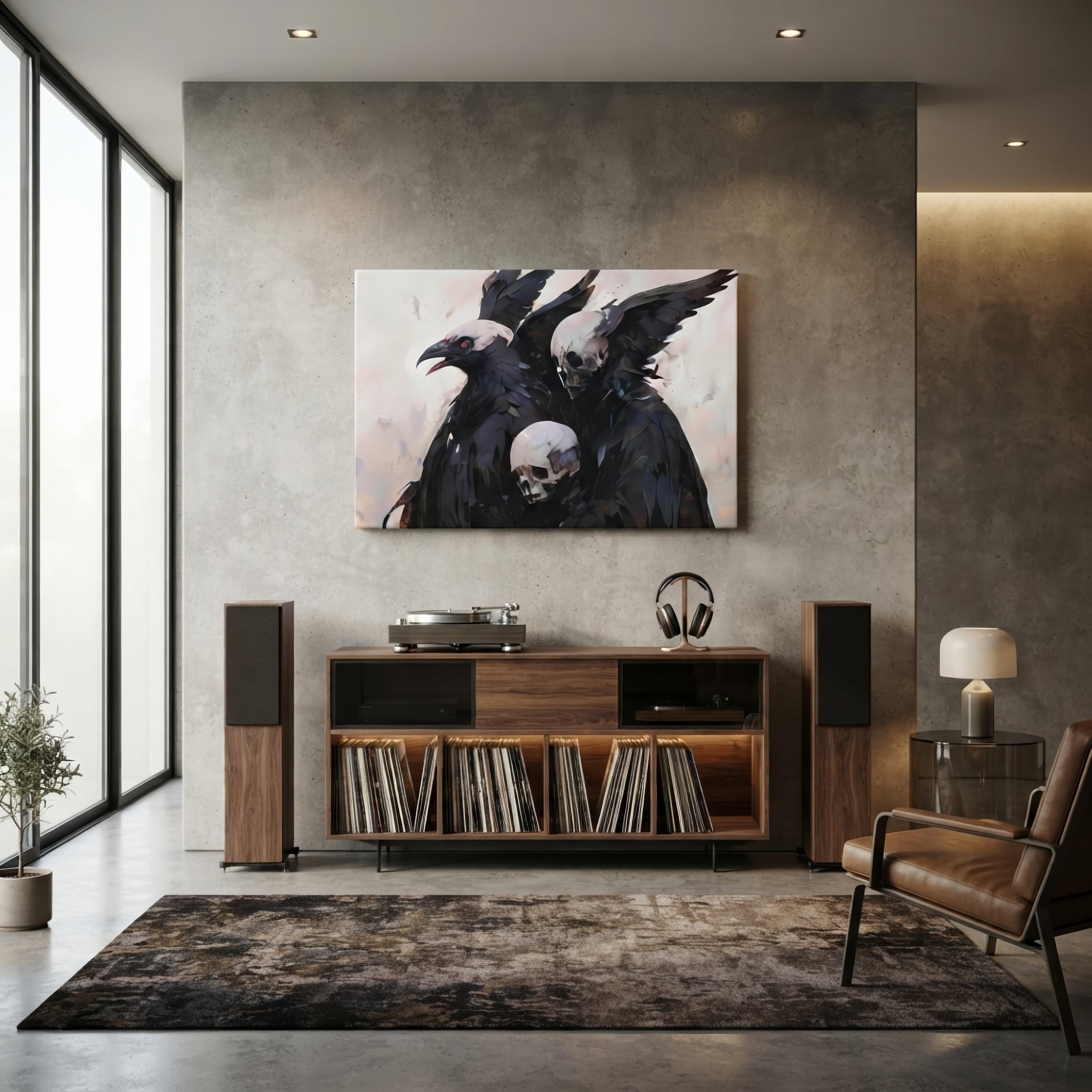 Transitions Dark Aesthetic Canvas - ["canvas","death","decor","eagle","skull","transitions"] | Pale Blood Store