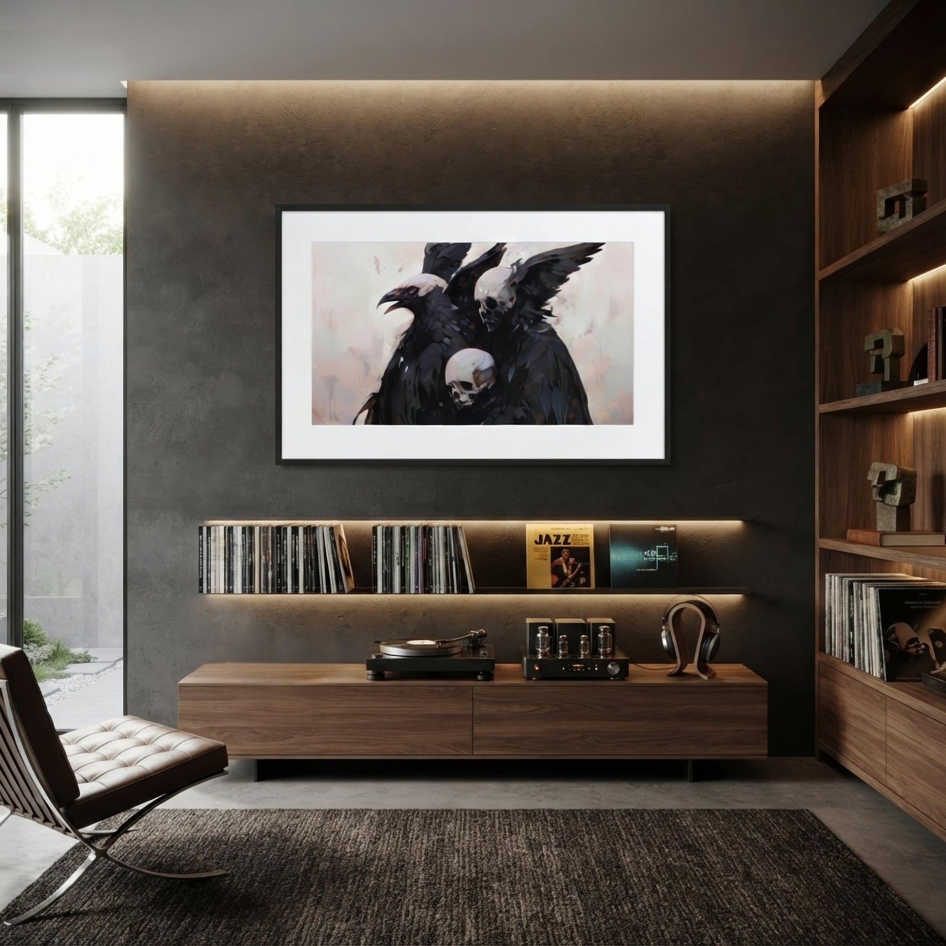 Transitions Dark Aesthetic Framed Poster w/Mat - ["death","decor","eagle","framed","framed poster","poster","skull","transitions"] | Pale Blood Store