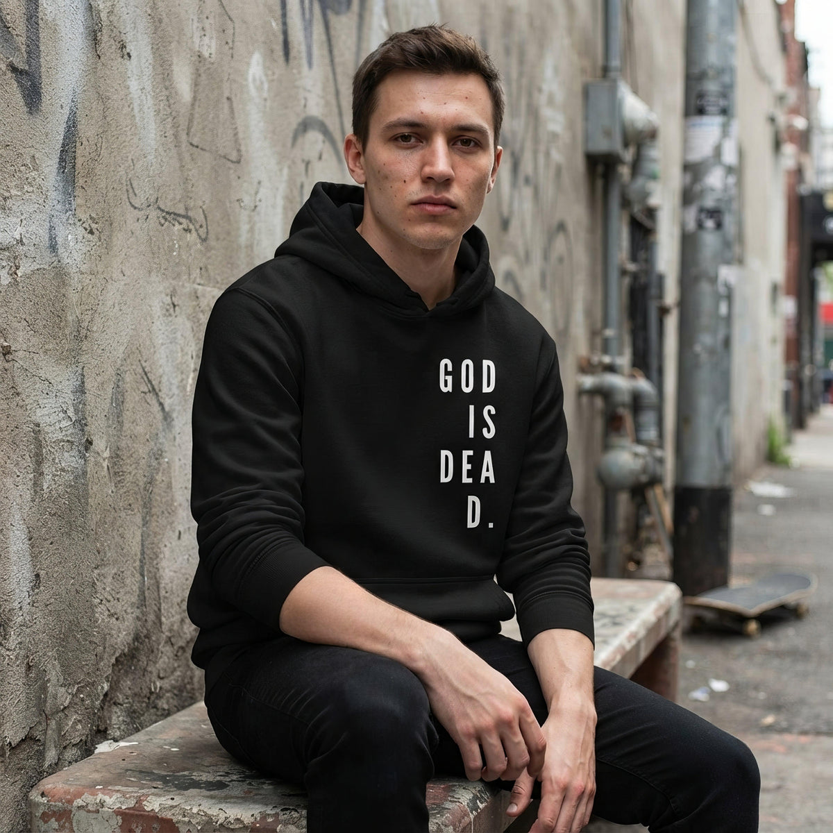 God is Dead Goth Minimalist Unisex Hoodie - ["god","hoodie","men","minimal","paleblood","winter","women"] | Pale Blood Store