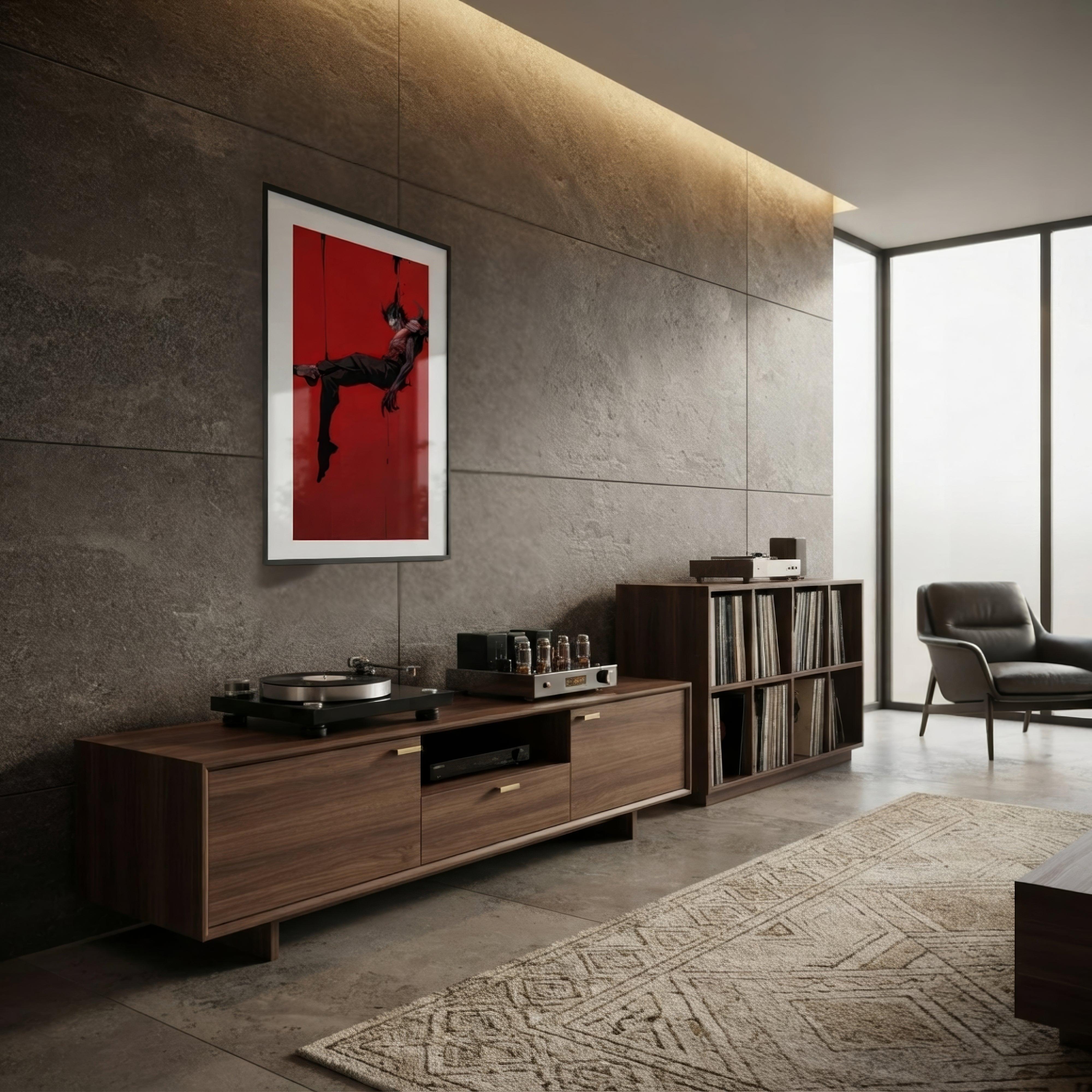 Sanguine Sovereign Neo Goth Framed Poster With Mat - ["dark","decor","demon","framed poster","Framed Poster With Mat","poster","red","Sanguine Sovereign"] | Pale Blood Store