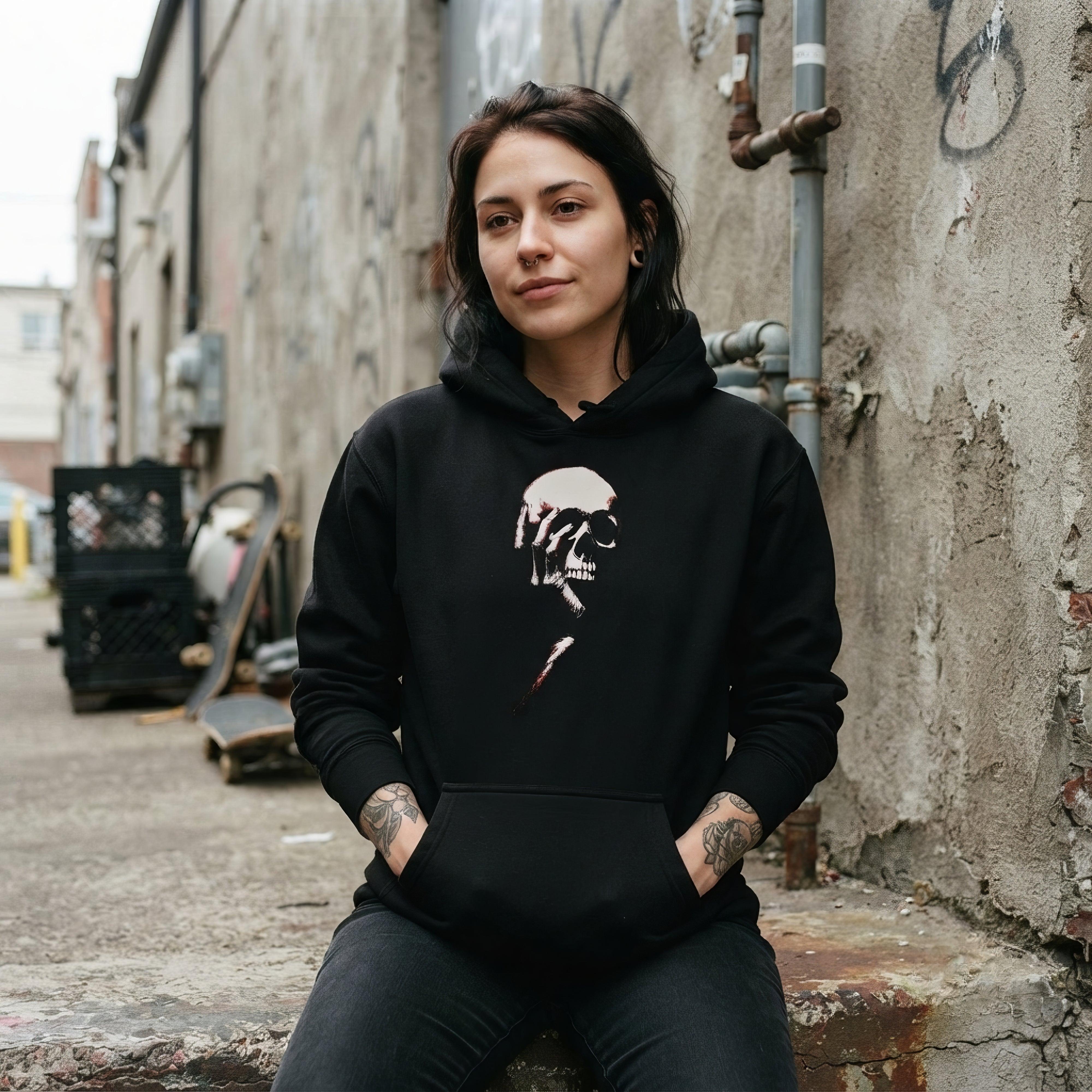 Handball Unisex Hoodie - ["alternative fashion","dark aesthetic","Gothic clothing","handball","hoodie","men","skull art","unisex","women"] | Pale Blood Store