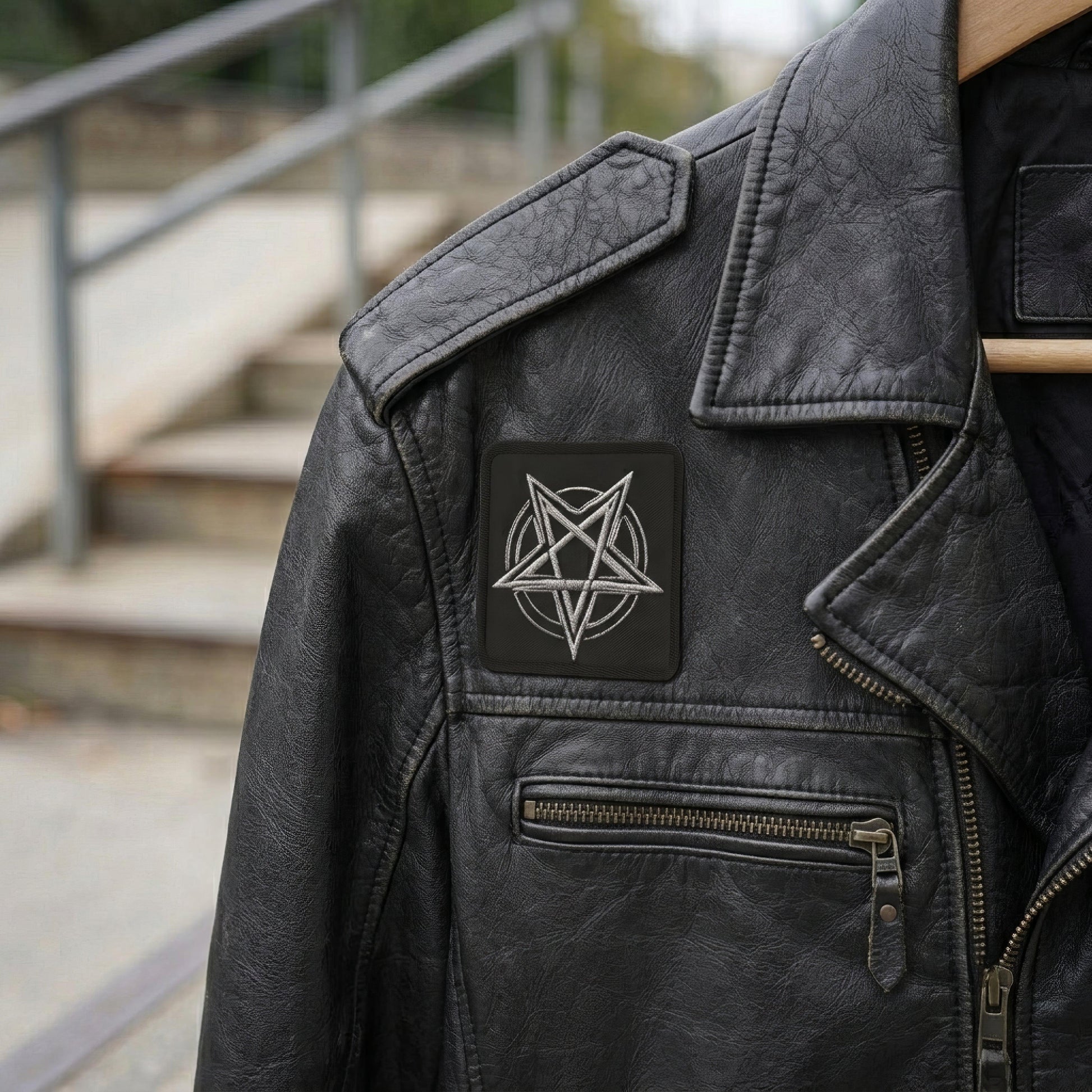 Pentagram Black Metal Style Embroidered Patches - ["accessories","embroidered patches","patch","patches","pentagram","symbol"] | Pale Blood Store