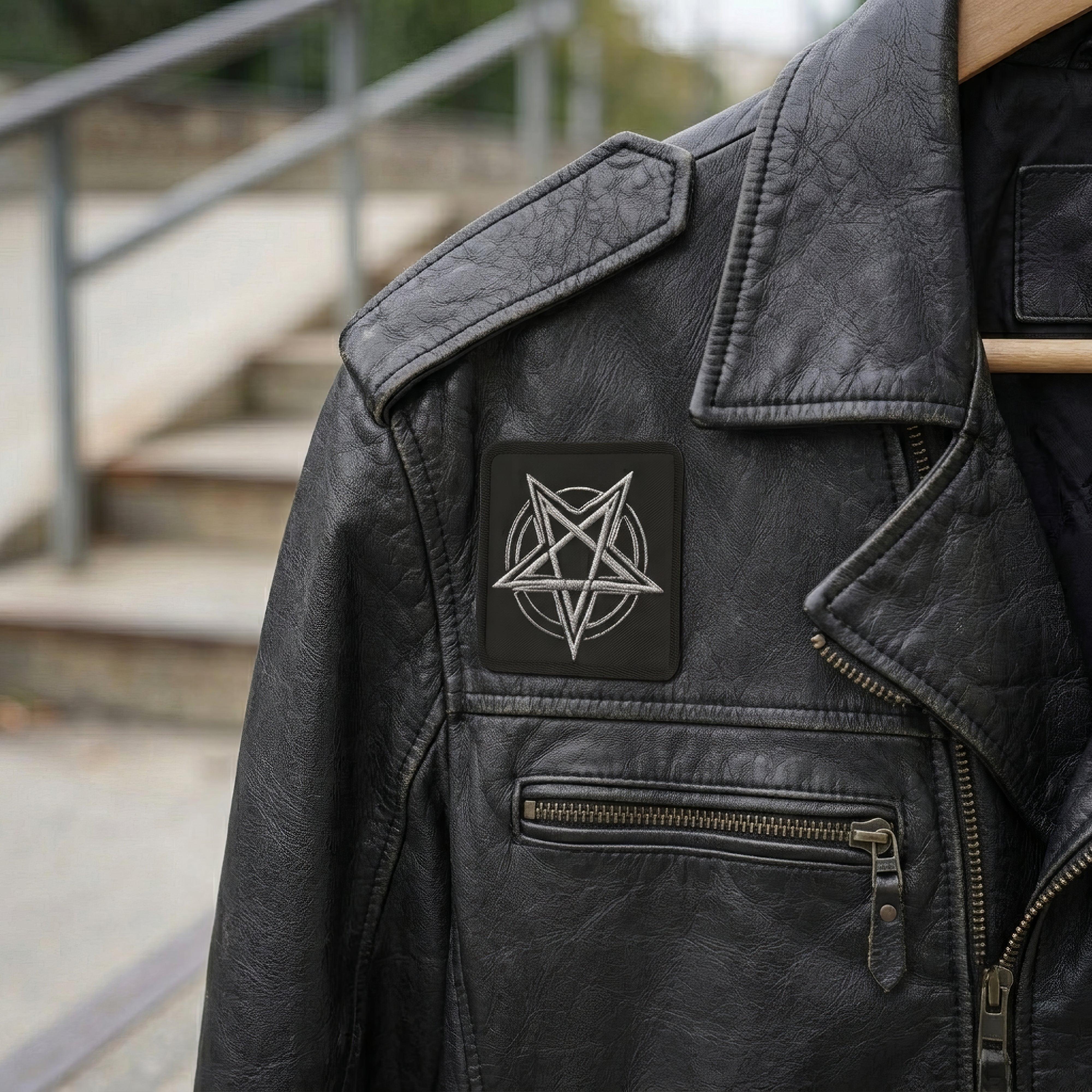 Pentagram Black Metal Style Embroidered Patches - ["accessories","embroidered patches","patch","patches","pentagram","symbol"] | Pale Blood Store