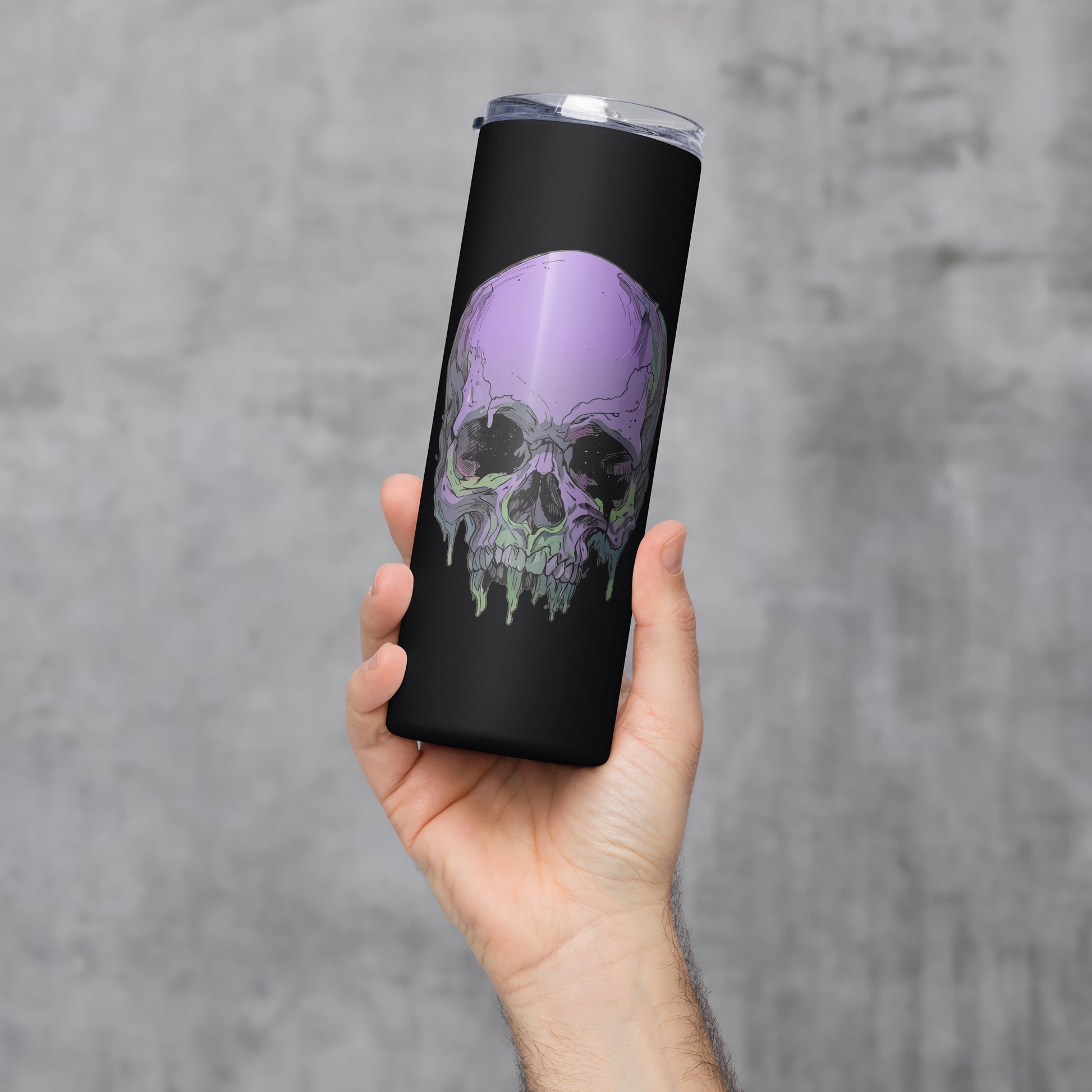Toxic Fate 90's Goth Style Stainless Steel Tumbler - ["accessories","drinkware","skull","steel tumbler","toxic","toxic fate","tumbler"] | Pale Blood Store
