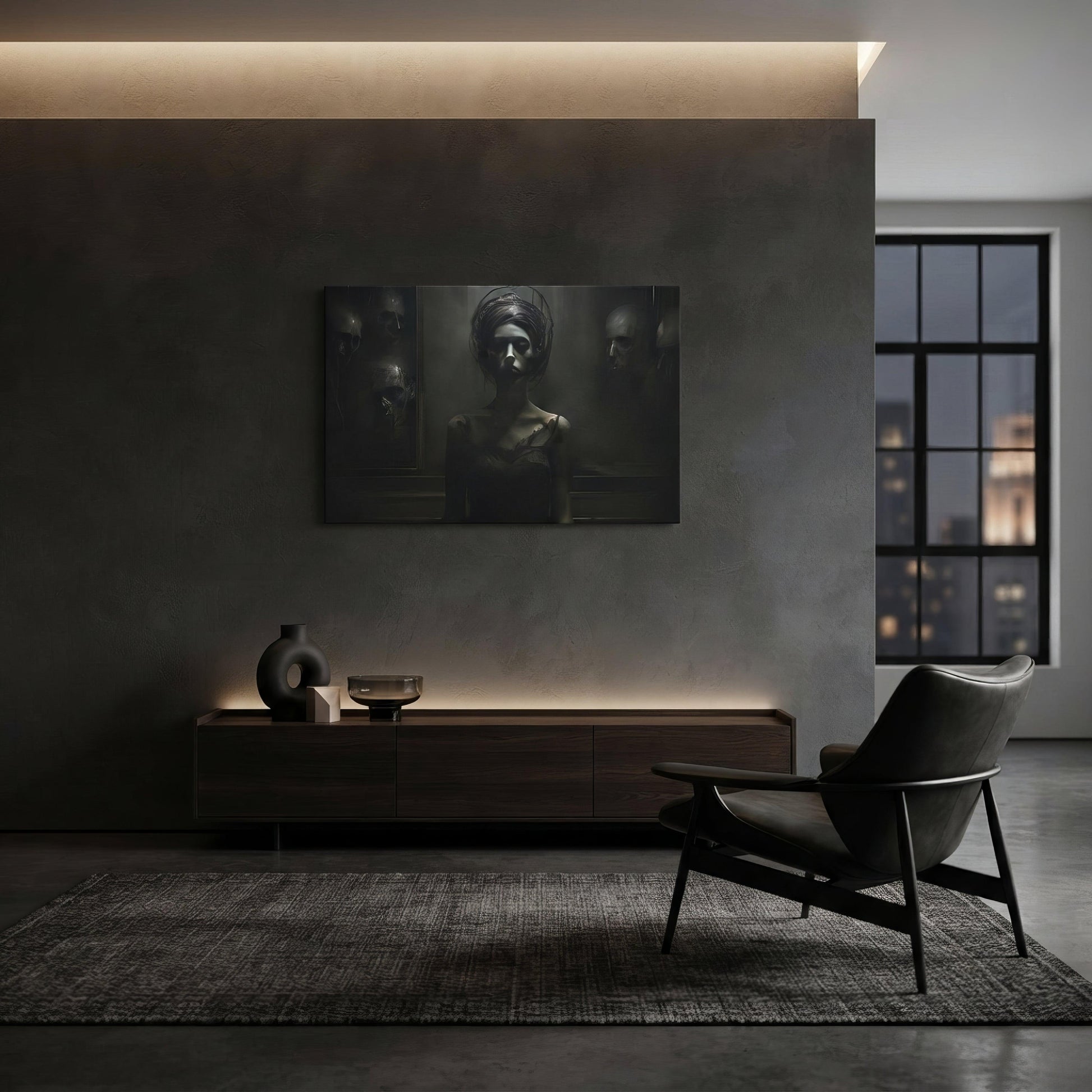 Dark Whispers Dark Aesthetic Canvas - ["canvas","chiaroscuro","dark","decor","goth","obscure","whispers"] | Pale Blood Store