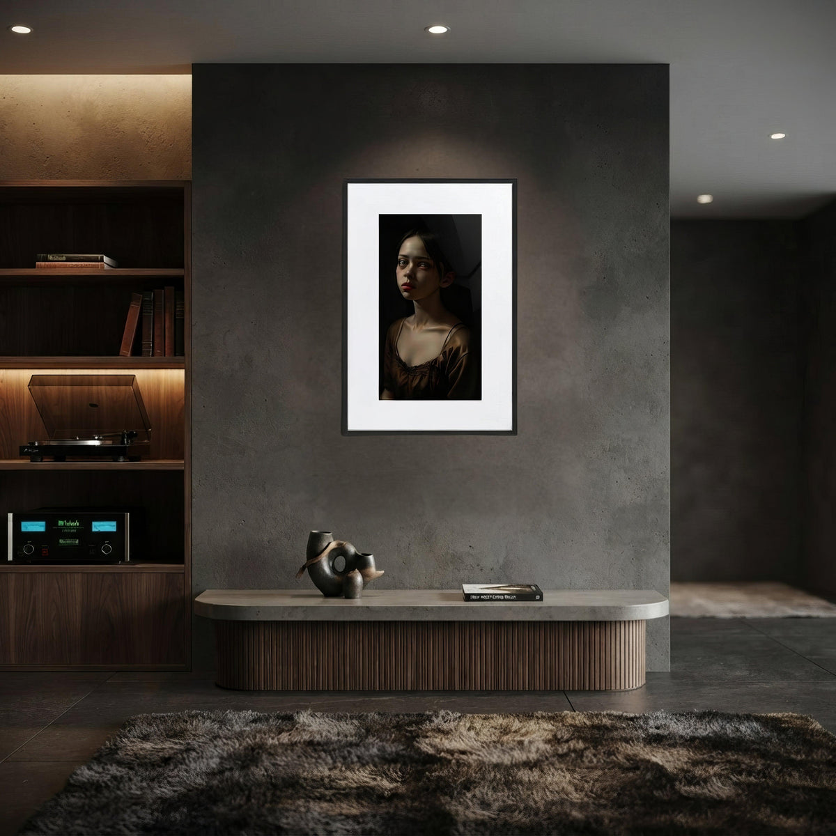The Sound of Terror Dark Aesthetic Framed Poster W/Mat - ["chiaroscuro","decor","framed","framed poster","Framed Poster With Mat","horror","mat","portrait","poster","sound of terror"] | Pale Blood Store