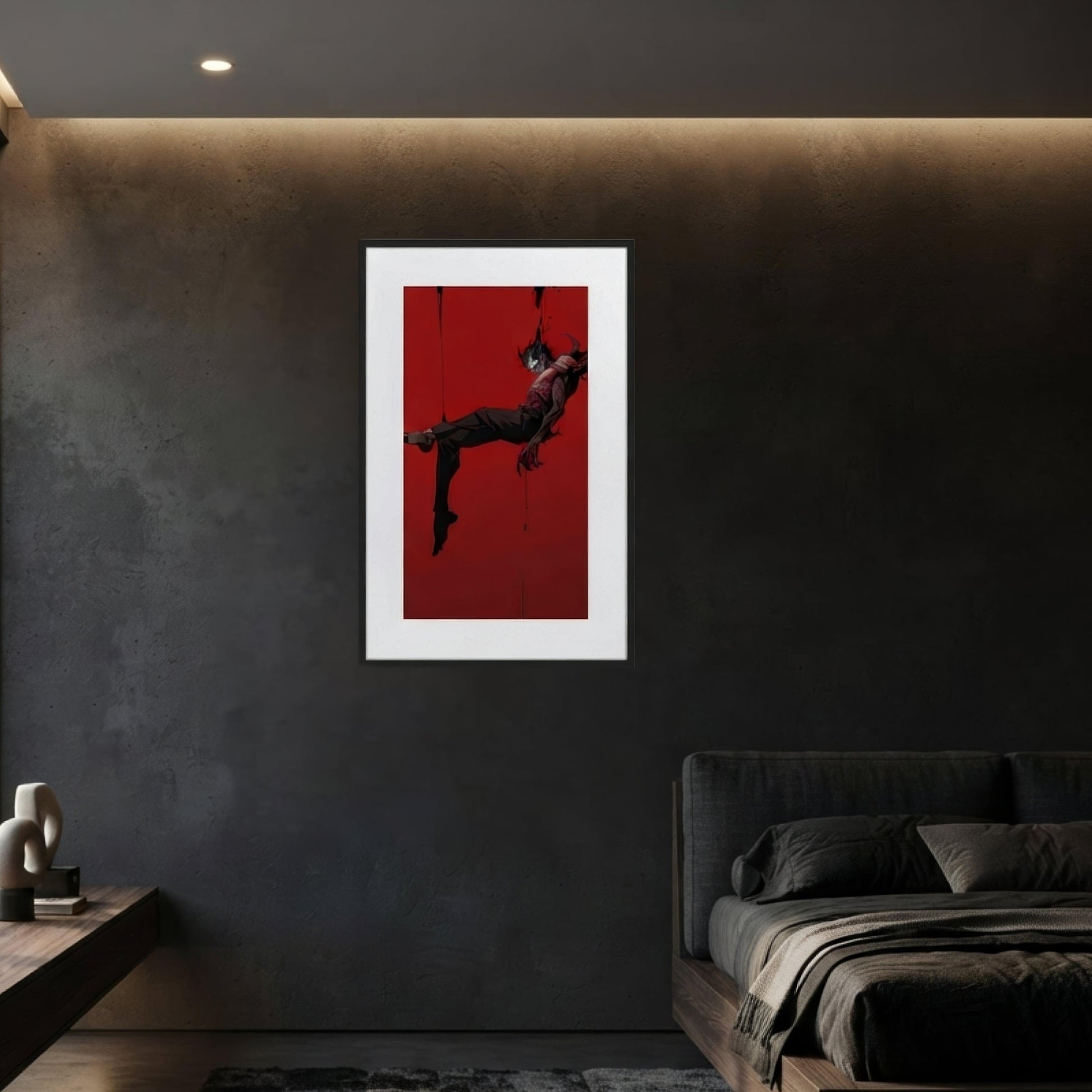 Sanguine Sovereign Neo Goth Framed Poster With Mat - ["dark","decor","demon","framed poster","Framed Poster With Mat","poster","red","Sanguine Sovereign"] | Pale Blood Store