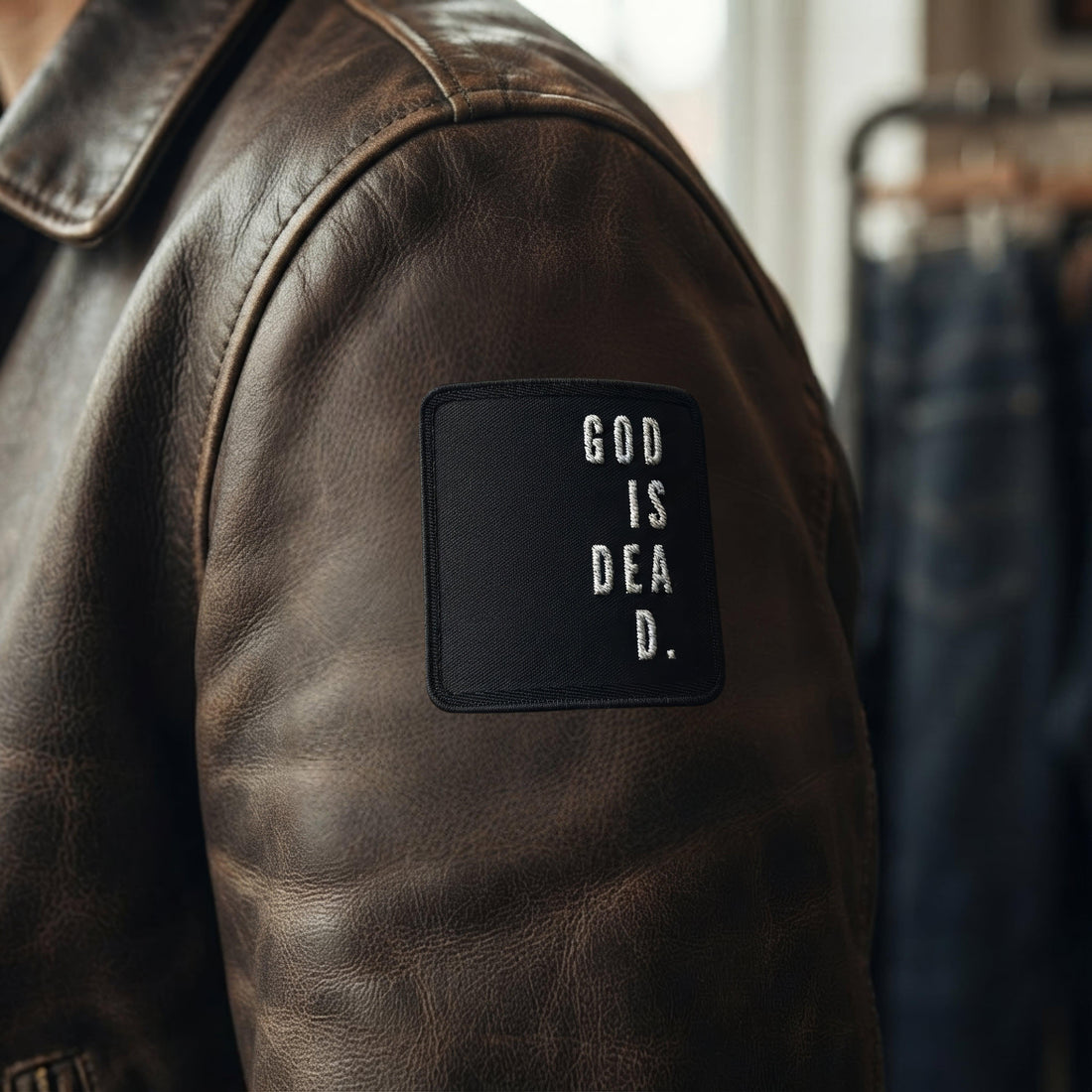 God is Dead Goth Minimalist Embroidered Patches - ["dark","death","doom","embroidered","embroidered patch","patch","patches","statement"] | Pale Blood Store