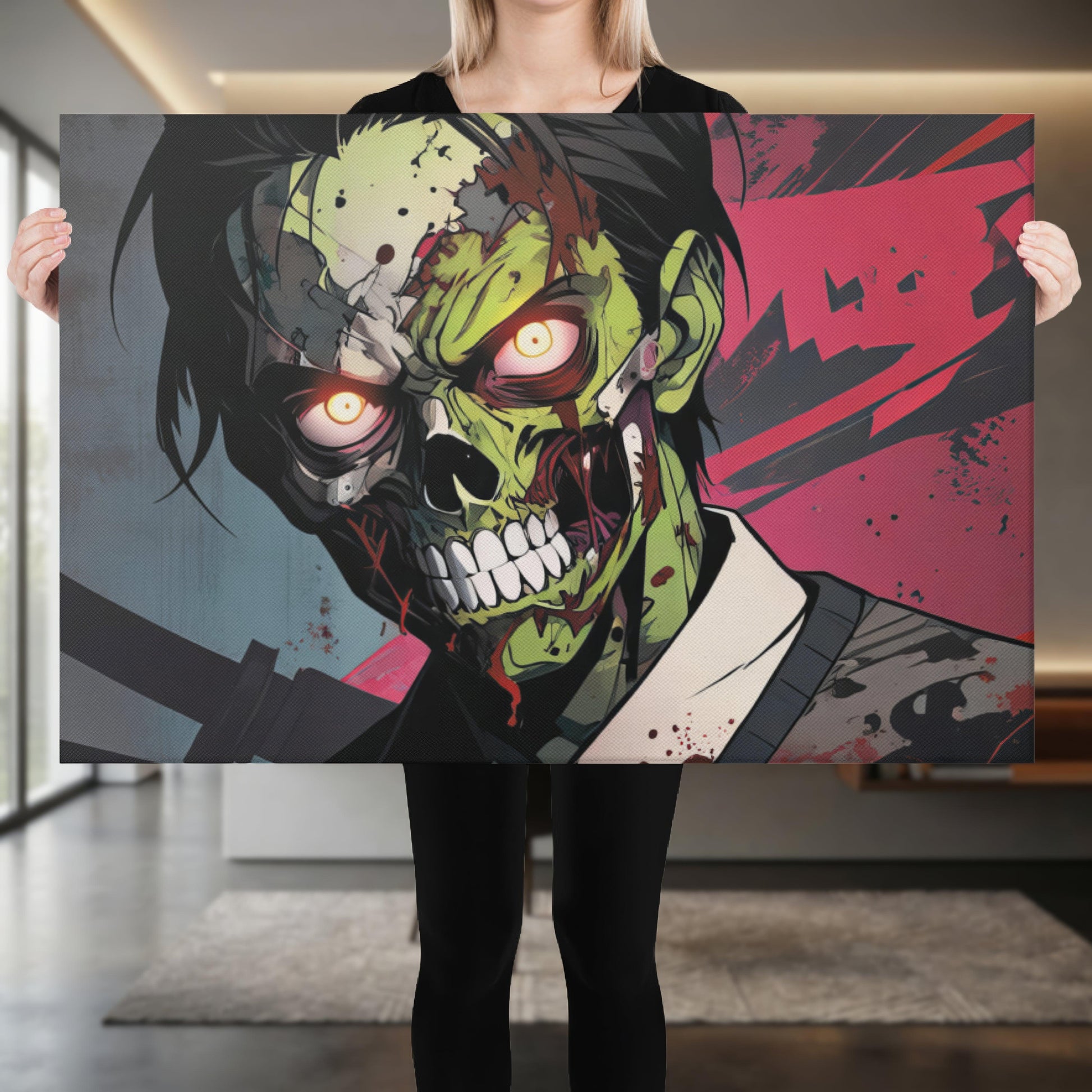 Zombie Avenger 2000 Dark Anime Canvas - ["canvas","comicbook","decor","zombie","zombie avenger"] | Pale Blood Store