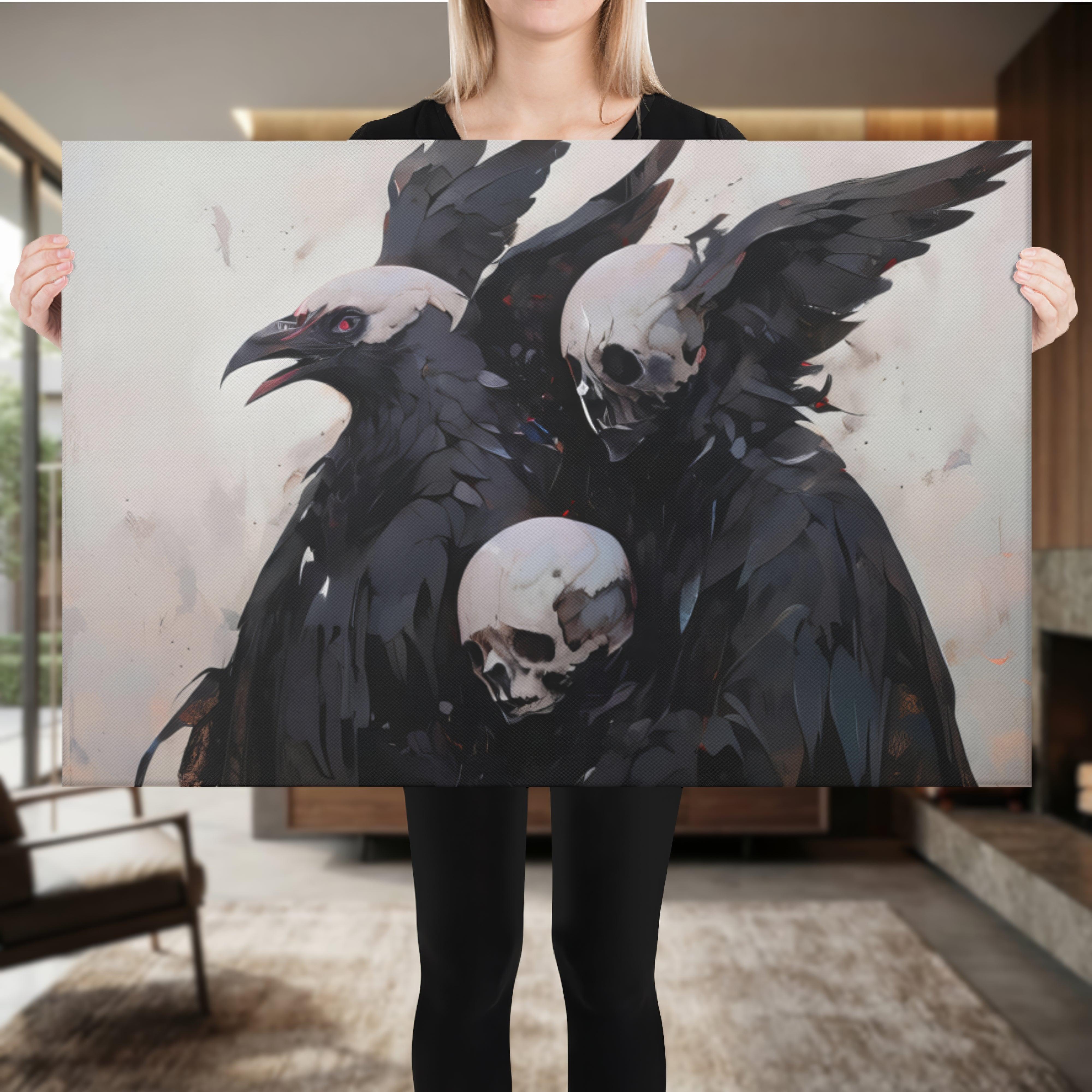 Transitions Dark Aesthetic Canvas - ["canvas","death","decor","eagle","skull","transitions"] | Pale Blood Store