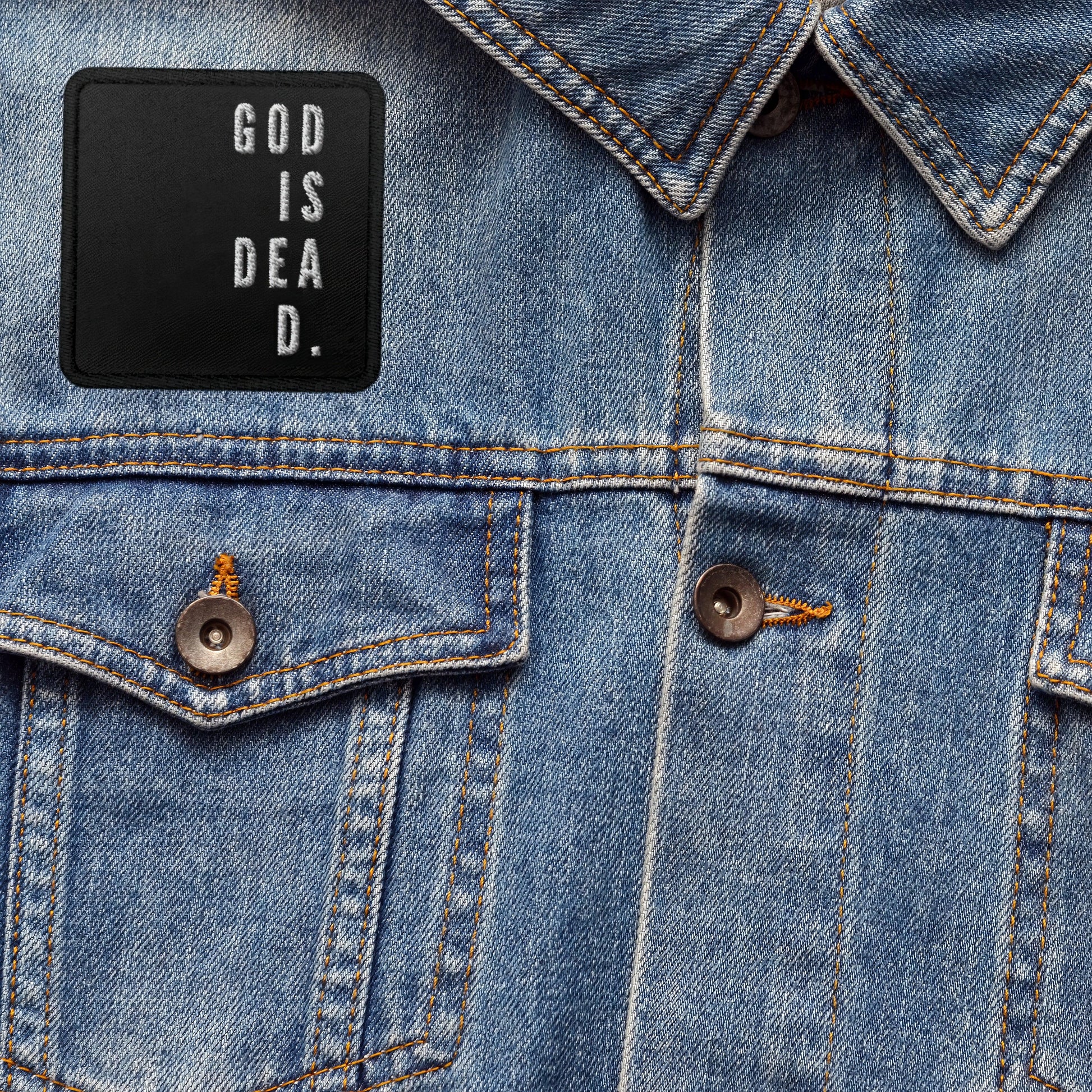 God is Dead Goth Minimalist Embroidered Patches - ["dark","death","doom","embroidered","embroidered patch","patch","patches","statement"] | Pale Blood Store