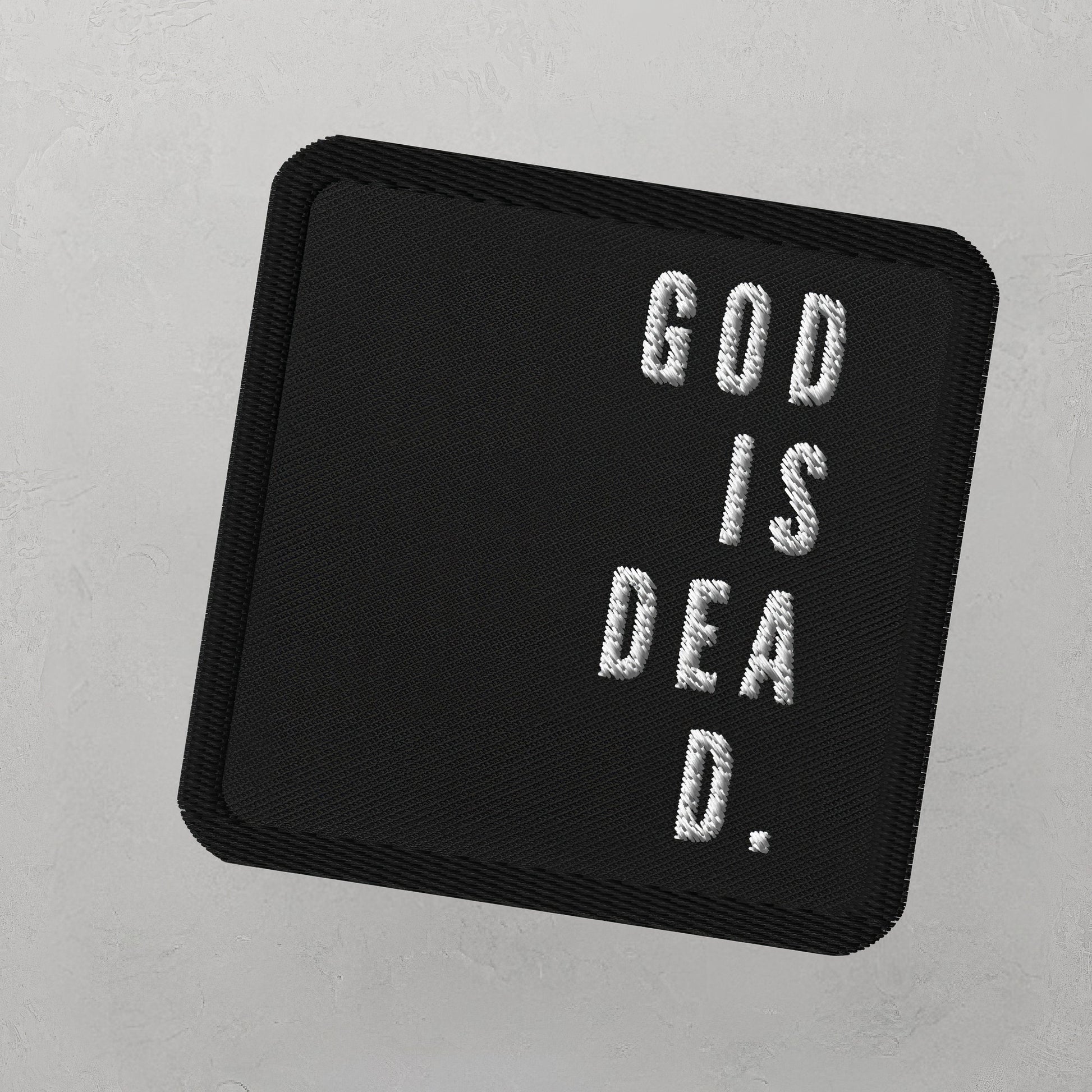 God is Dead Goth Minimalist Embroidered Patches - ["dark","death","doom","embroidered","embroidered patch","patch","patches","statement"] | Pale Blood Store