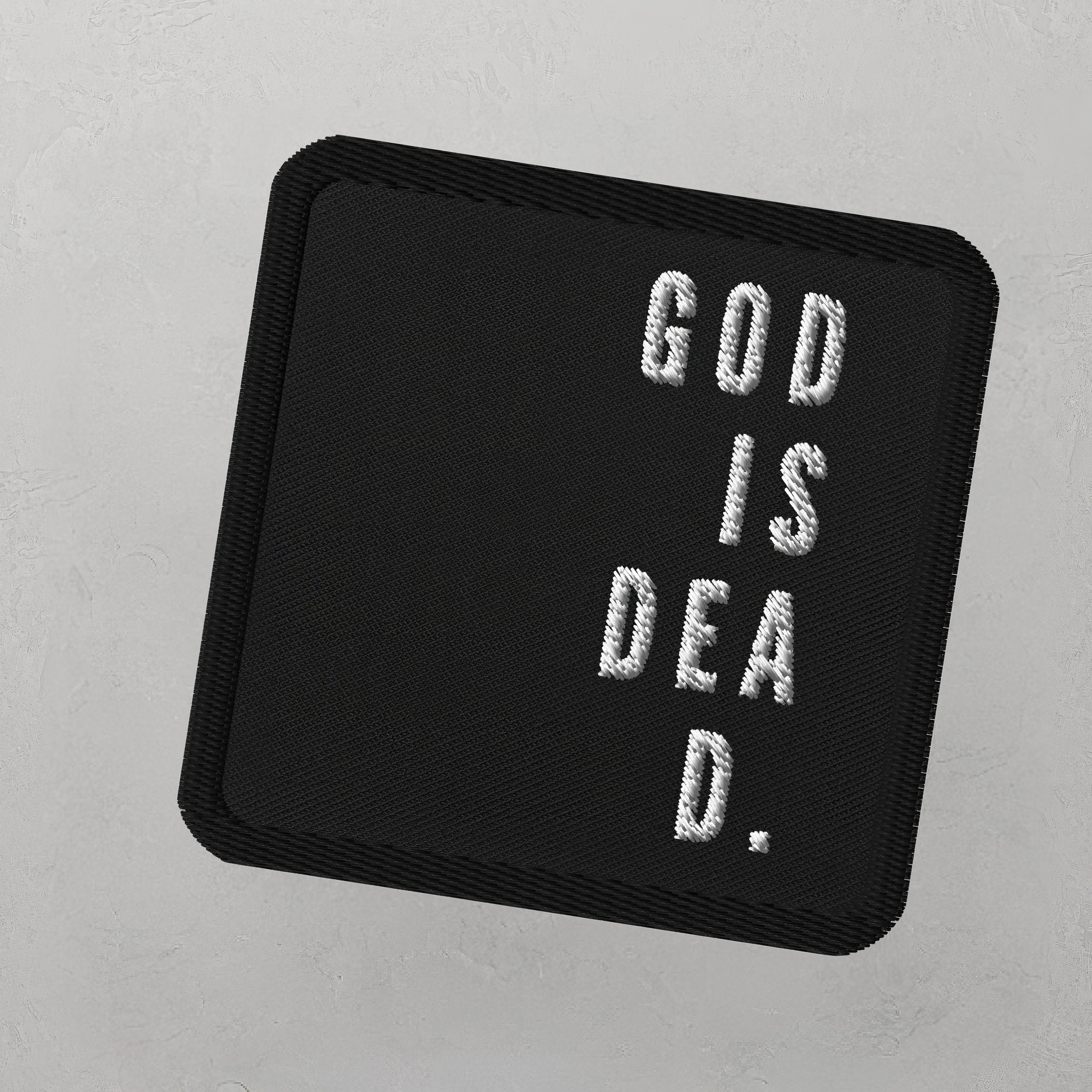 God is Dead Goth Minimalist Embroidered Patches - ["dark","death","doom","embroidered","embroidered patch","patch","patches","statement"] | Pale Blood Store