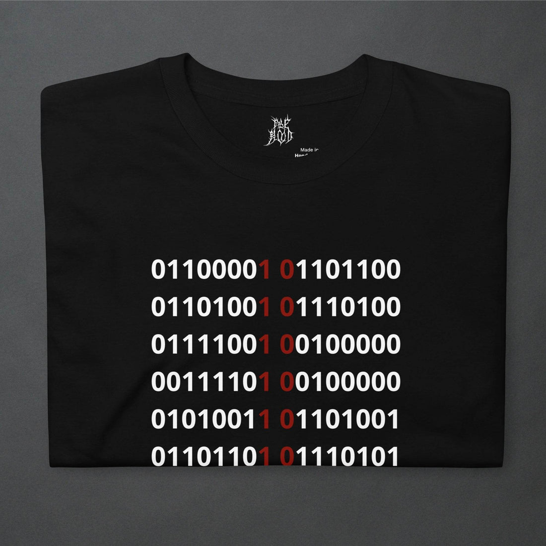 Binary Simulation Goth Minimalist Unisex T-Shirt - Pale Blood Store