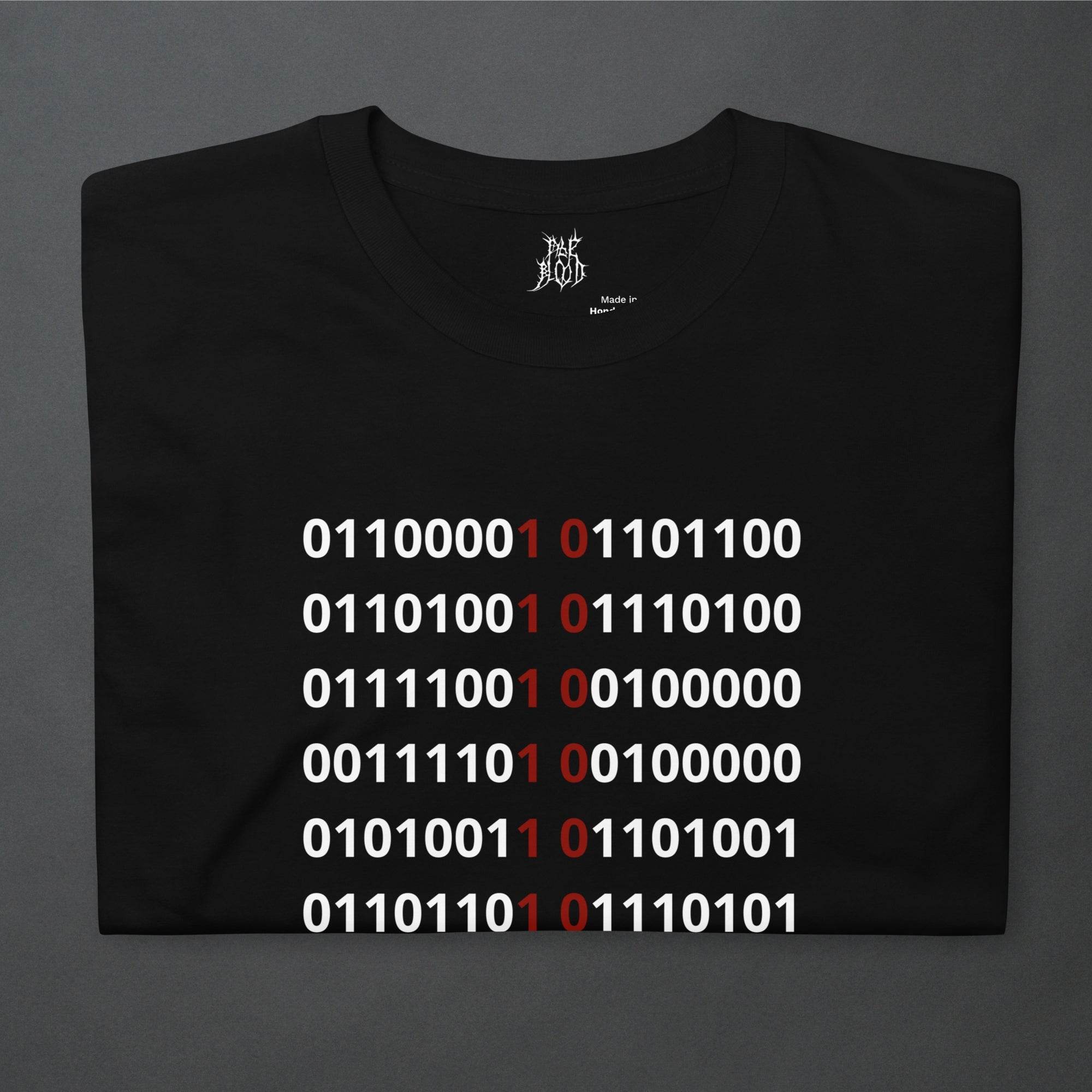 Binary Simulation Goth Minimalist Unisex T-Shirt - Pale Blood Store