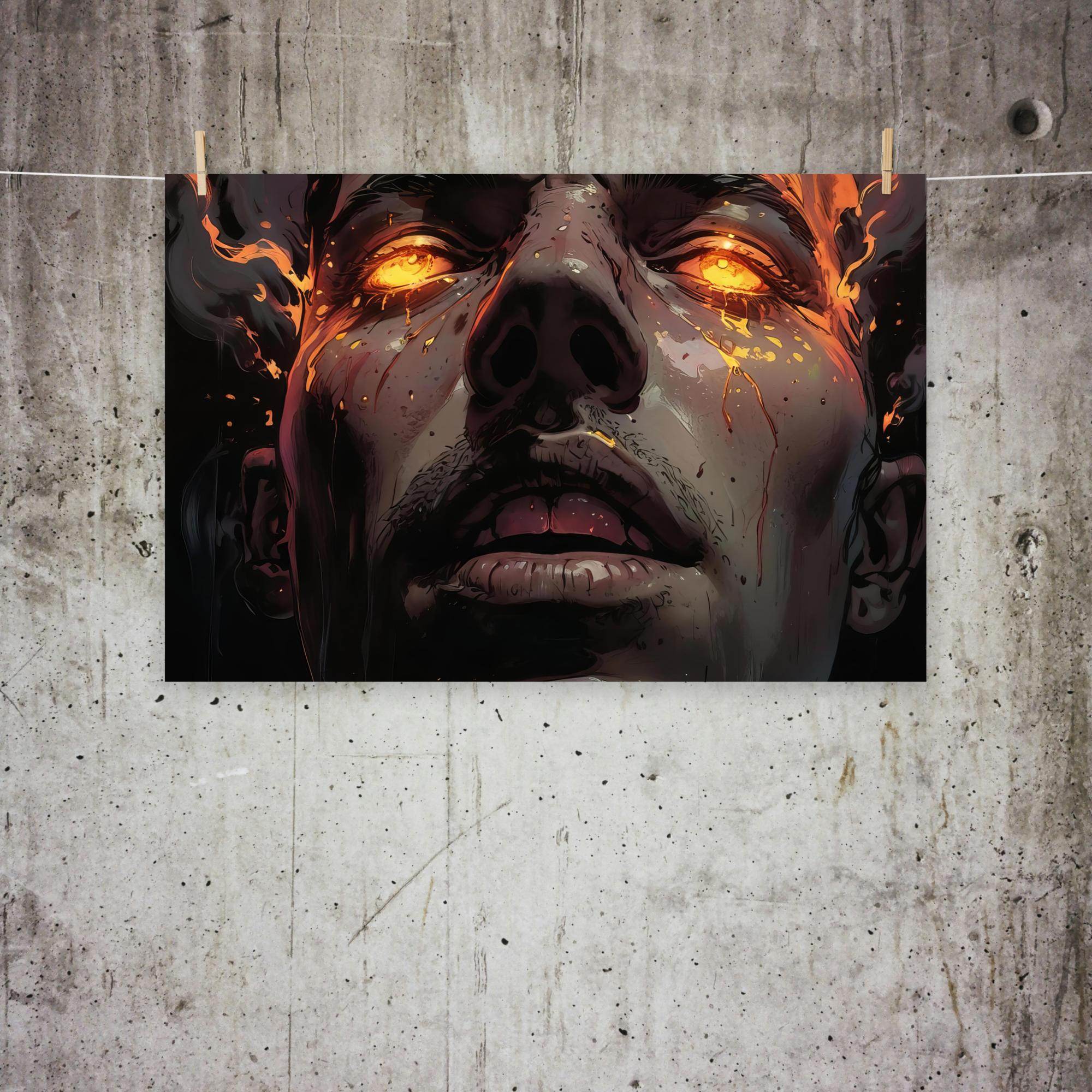 Blinding Rage Dark Anime Poster - Pale Blood Store