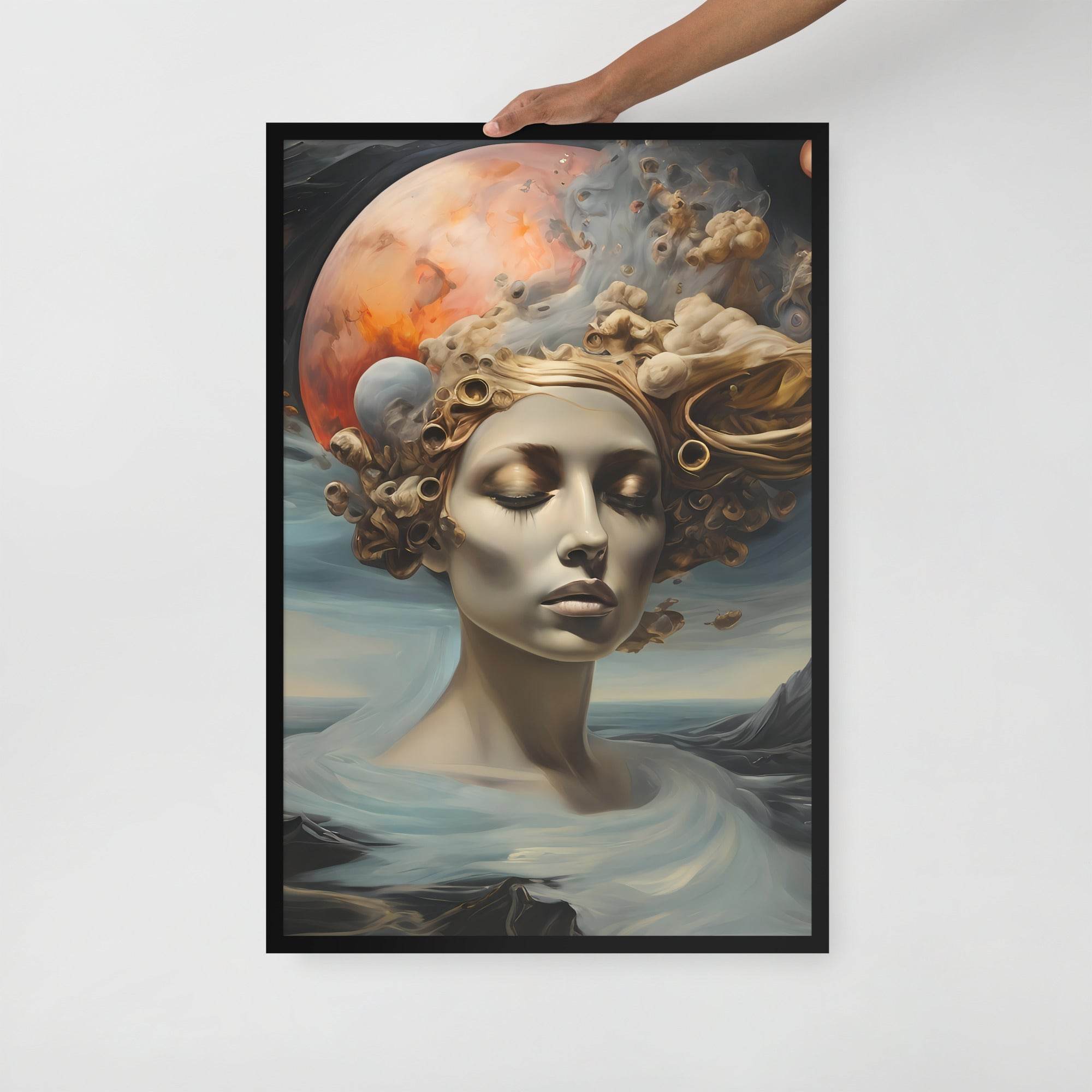 Cosmic Echoes Dark Aesthetic Framed Poster - Pale Blood Store