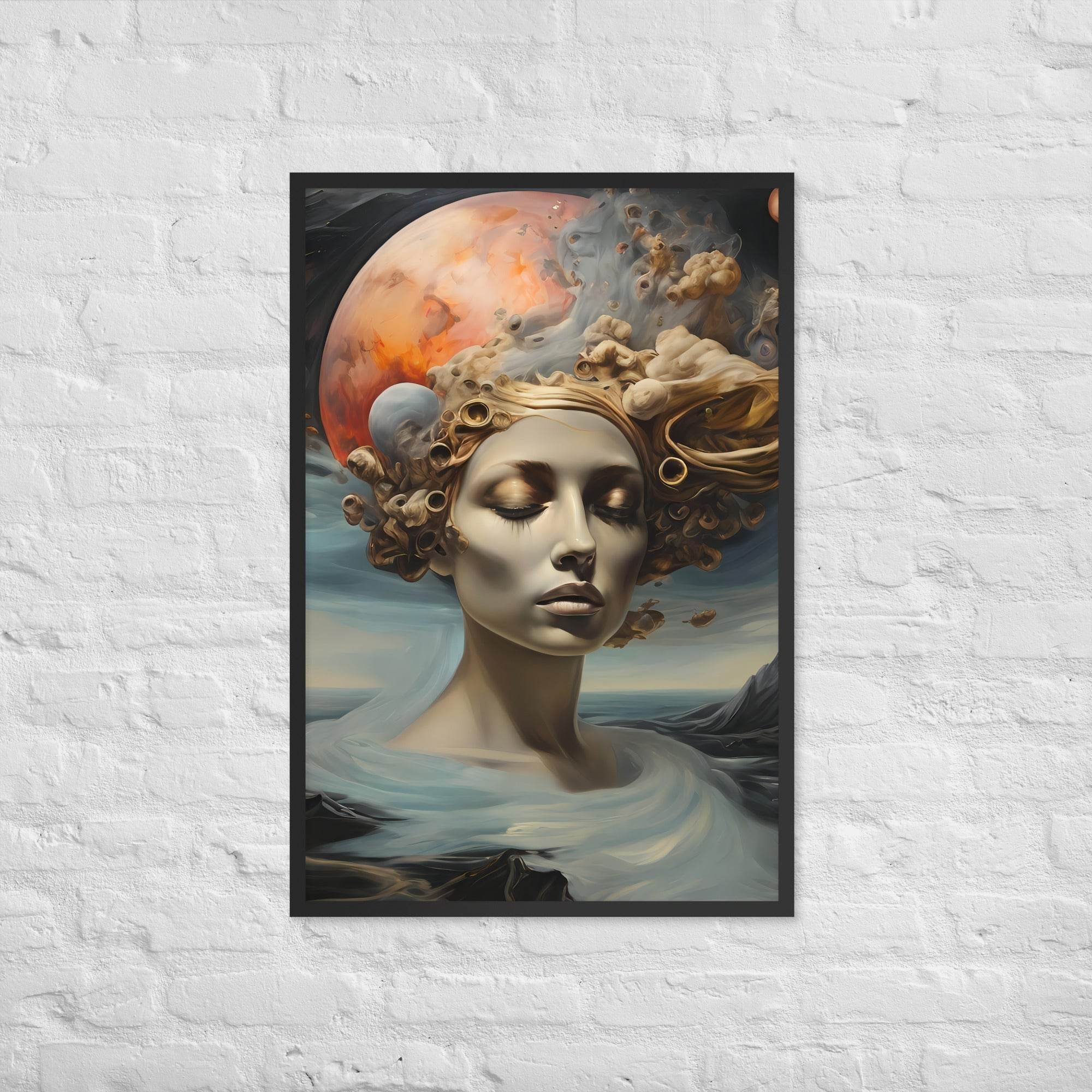 Cosmic Echoes Dark Aesthetic Framed Poster - Pale Blood Store