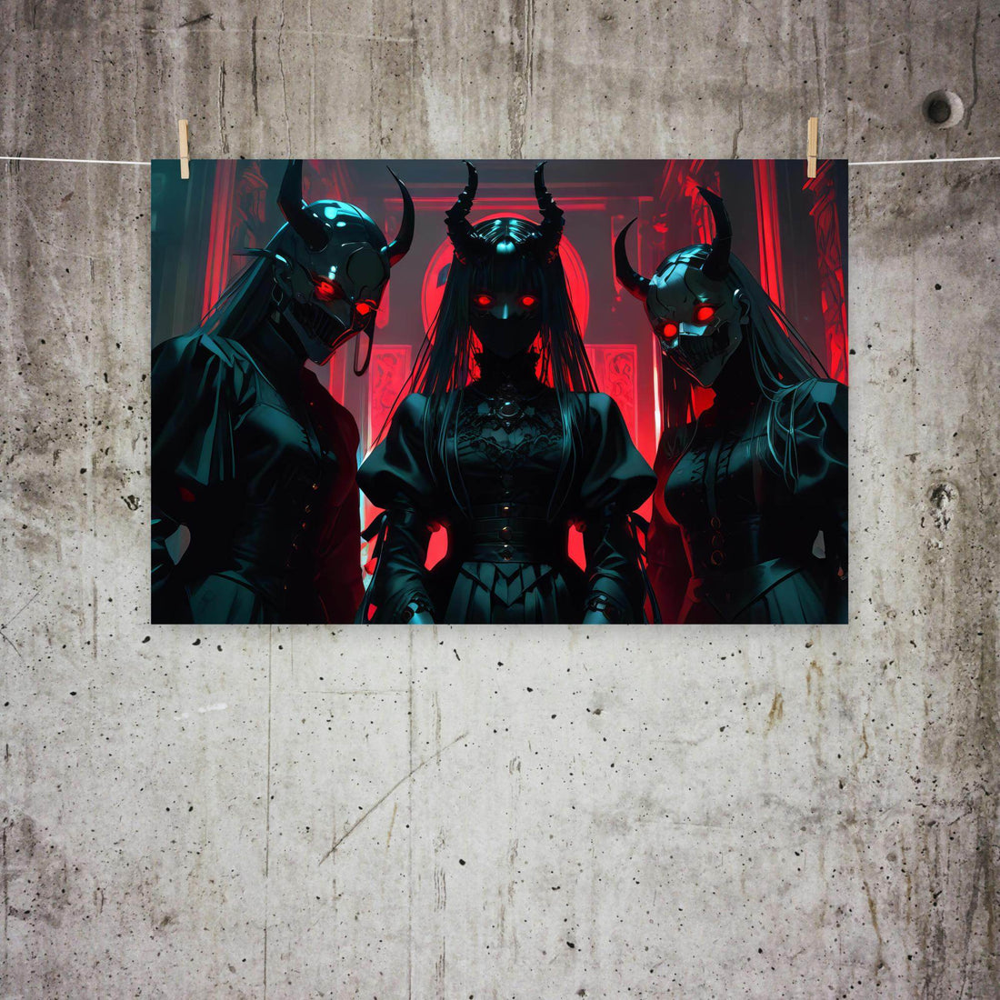 Darknet Trinity Cyber Goth Aesthetics Poster - ["anime","cyberpunk","dark","Darknet Trinity","decor","demon","poster"] | Pale Blood Store