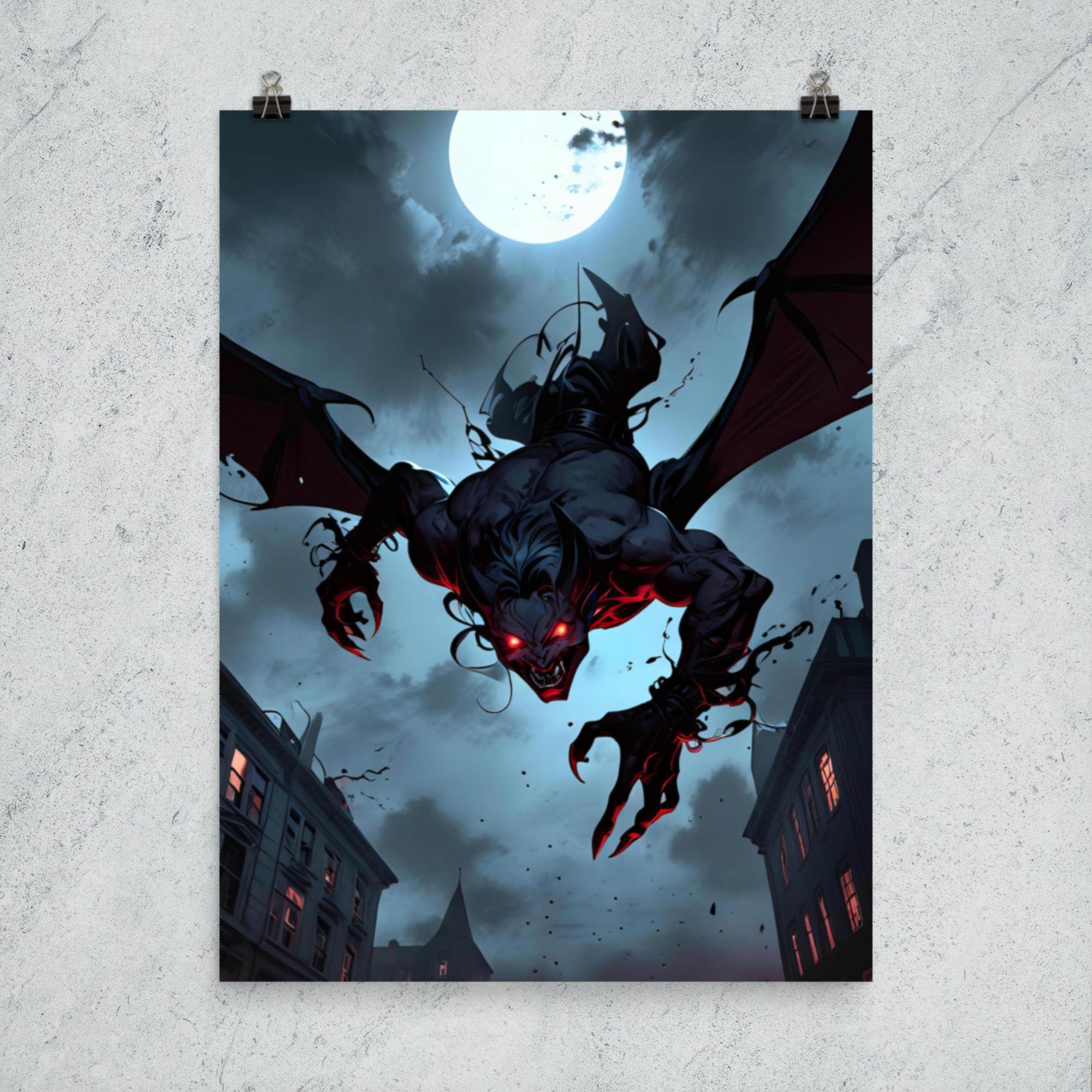 Demonic Descent Dark Anime Poster - Pale Blood Store