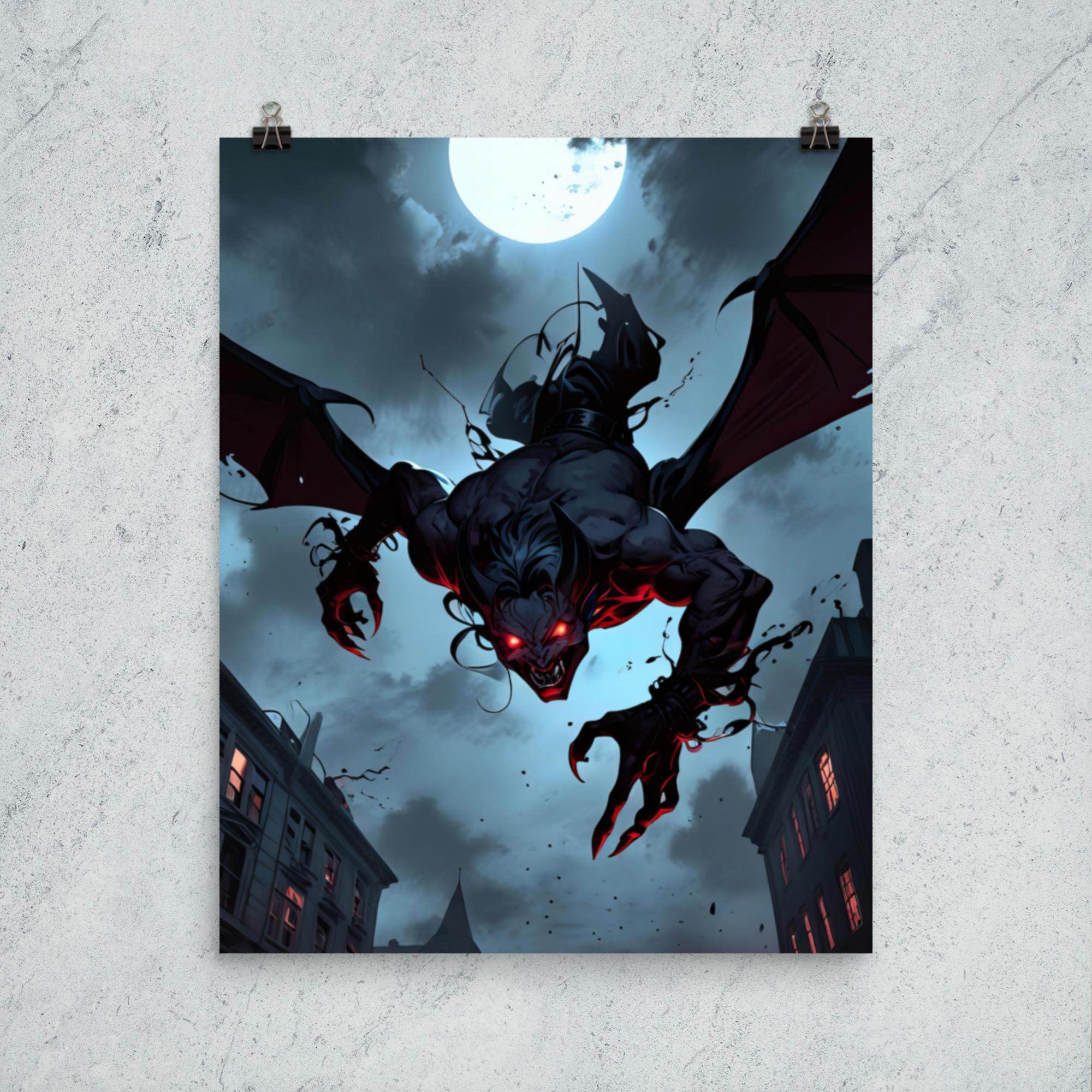 Demonic Descent Dark Anime Poster - Pale Blood Store