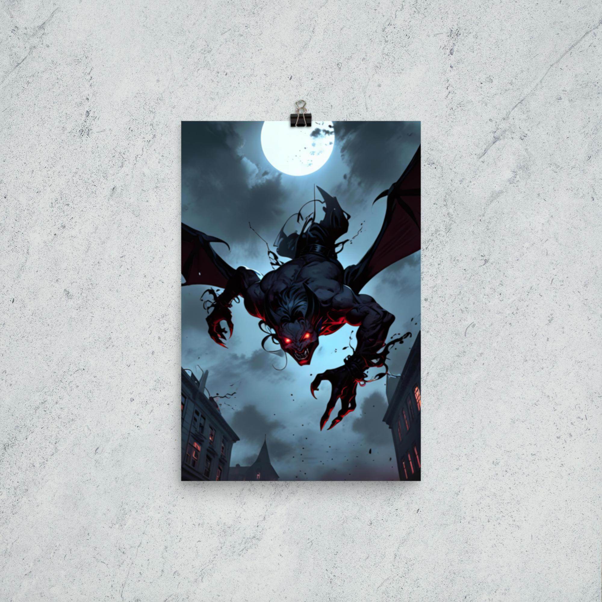 Demonic Descent Dark Anime Poster - Pale Blood Store