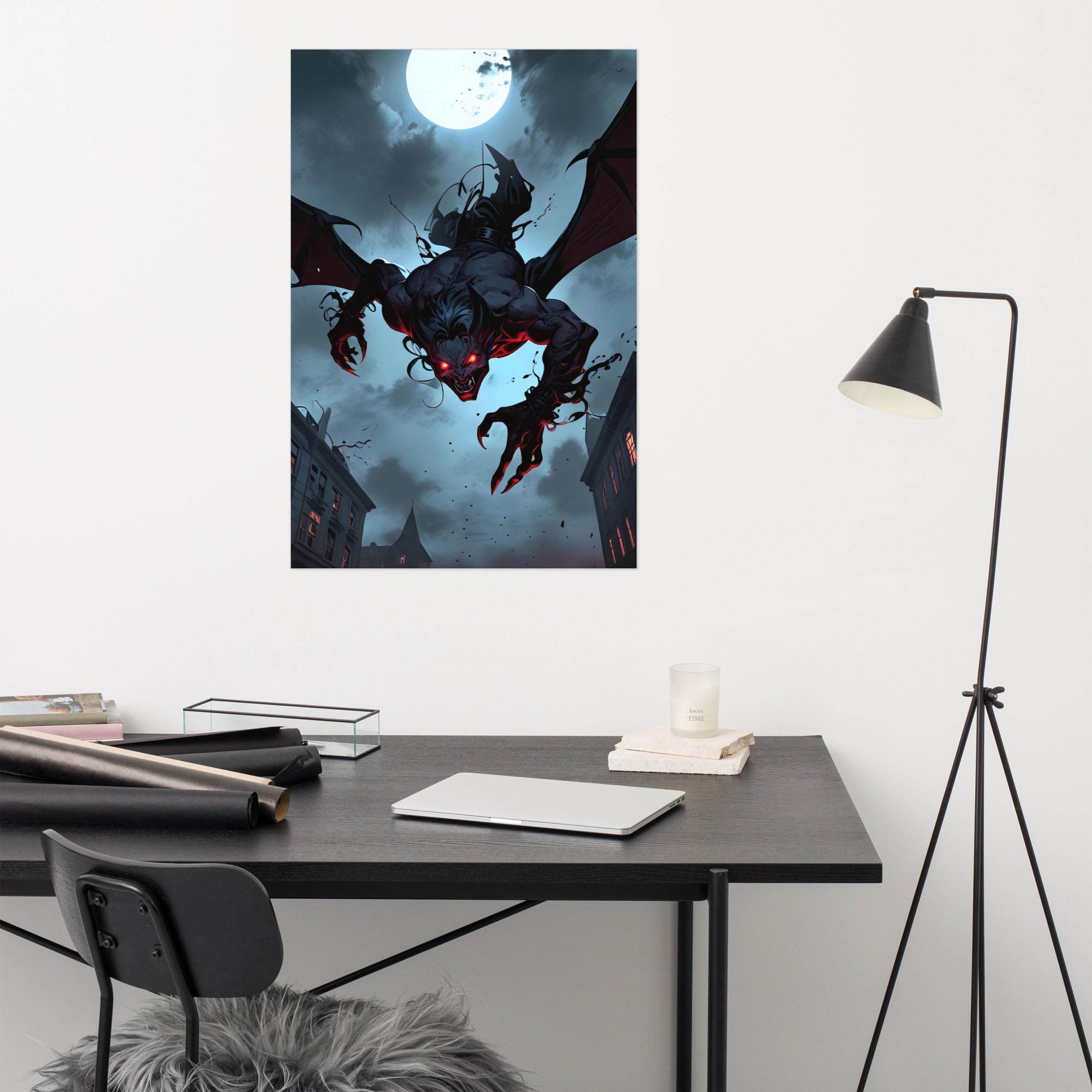 Demonic Descent Dark Anime Poster - Pale Blood Store