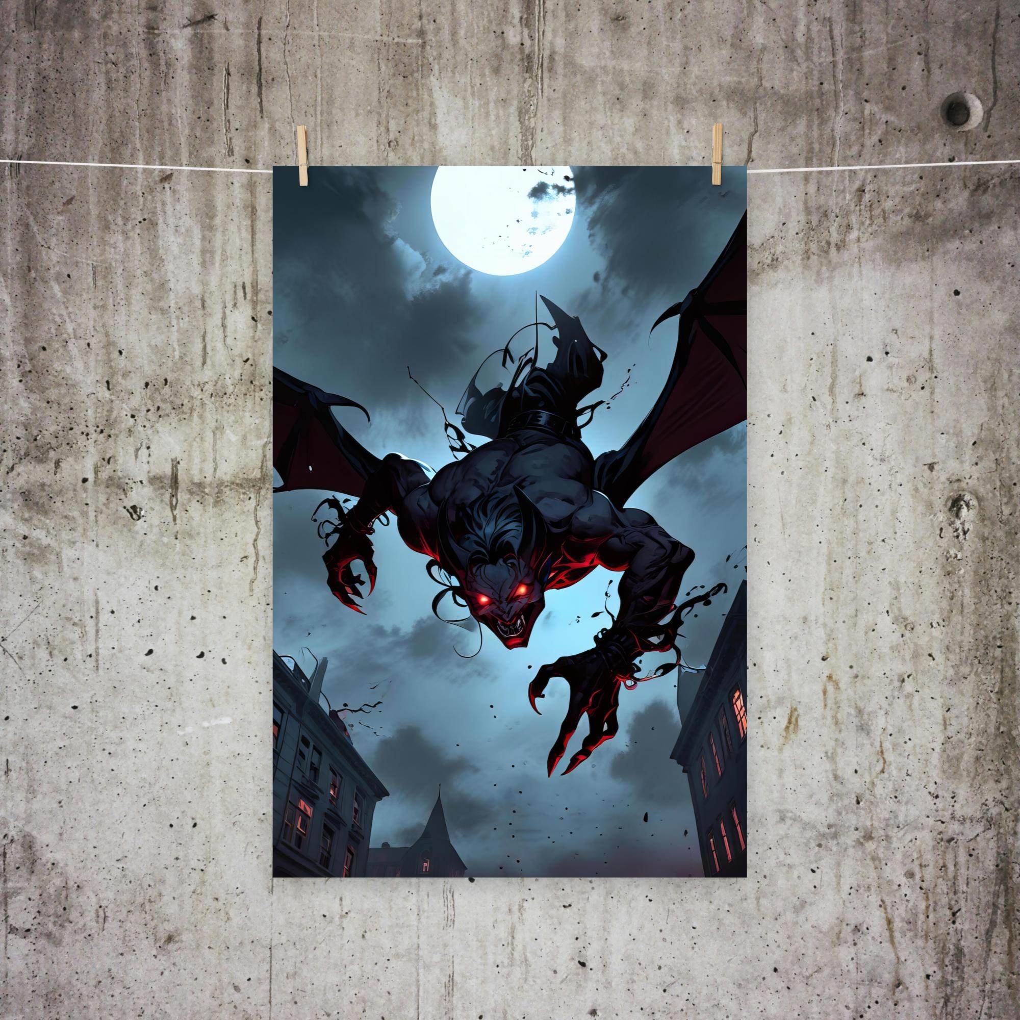 Demonic Descent Dark Anime Poster - Pale Blood Store