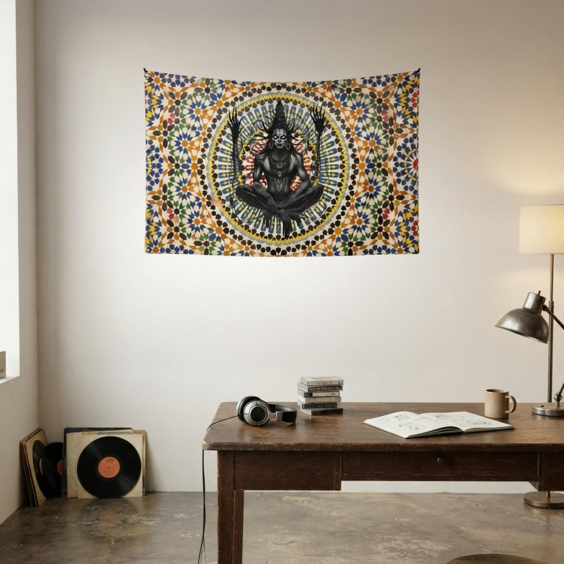 Distorted Divinity Dark Aesthetic Flag - ["destruction","flag","god","mandala","shiva"] | Pale Blood Store