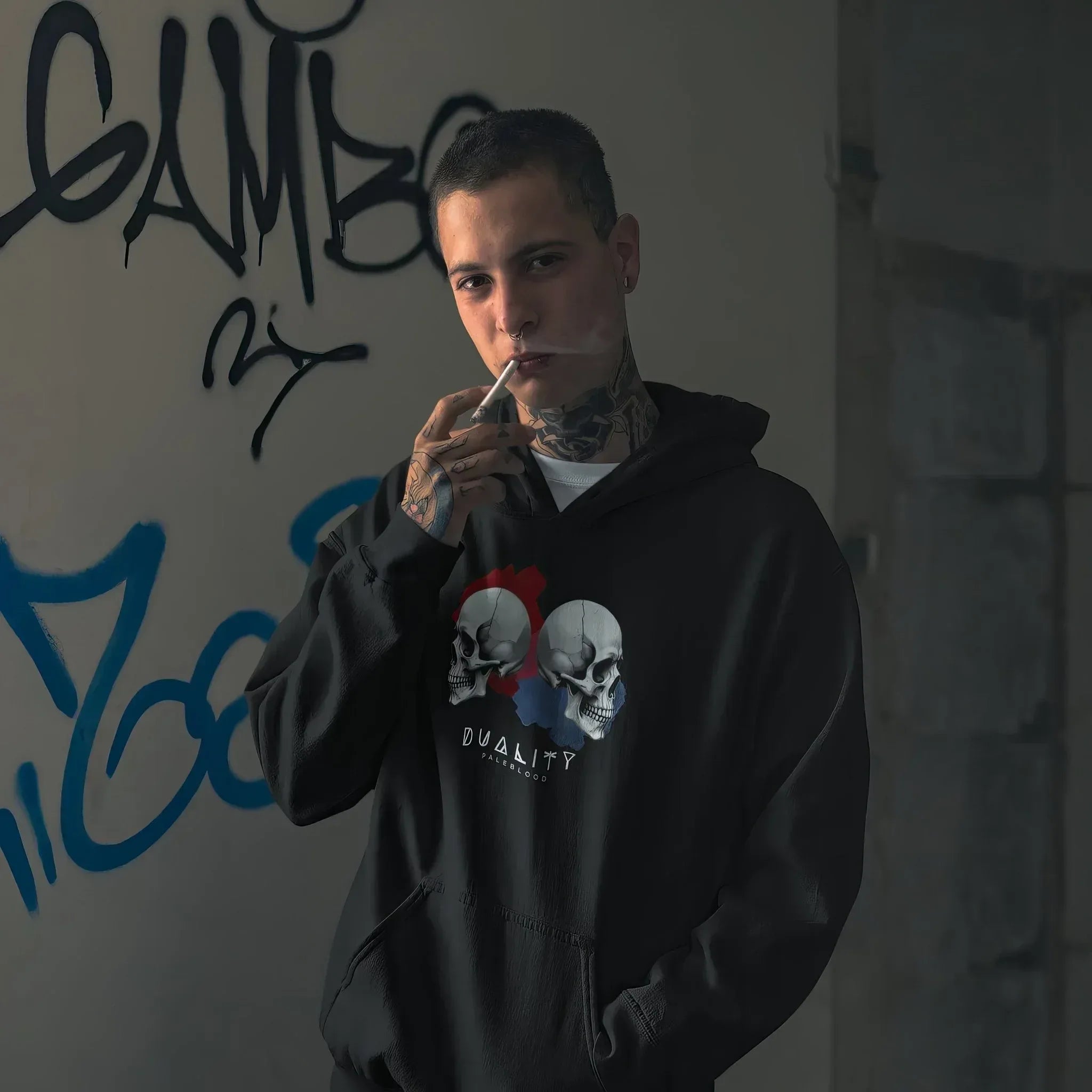 Duality Neo Goth Unisex Hoodie - Pale Blood Store