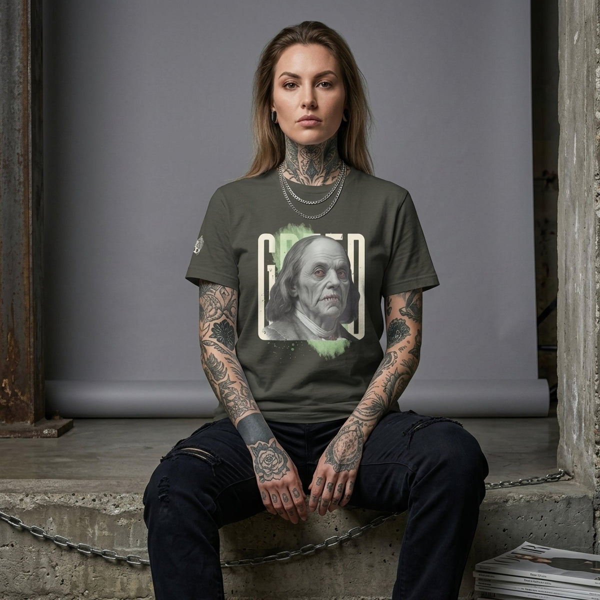 Filthy Benjamins Goth Punk Aesthetic Unisex T-Shirt - Pale Blood Store