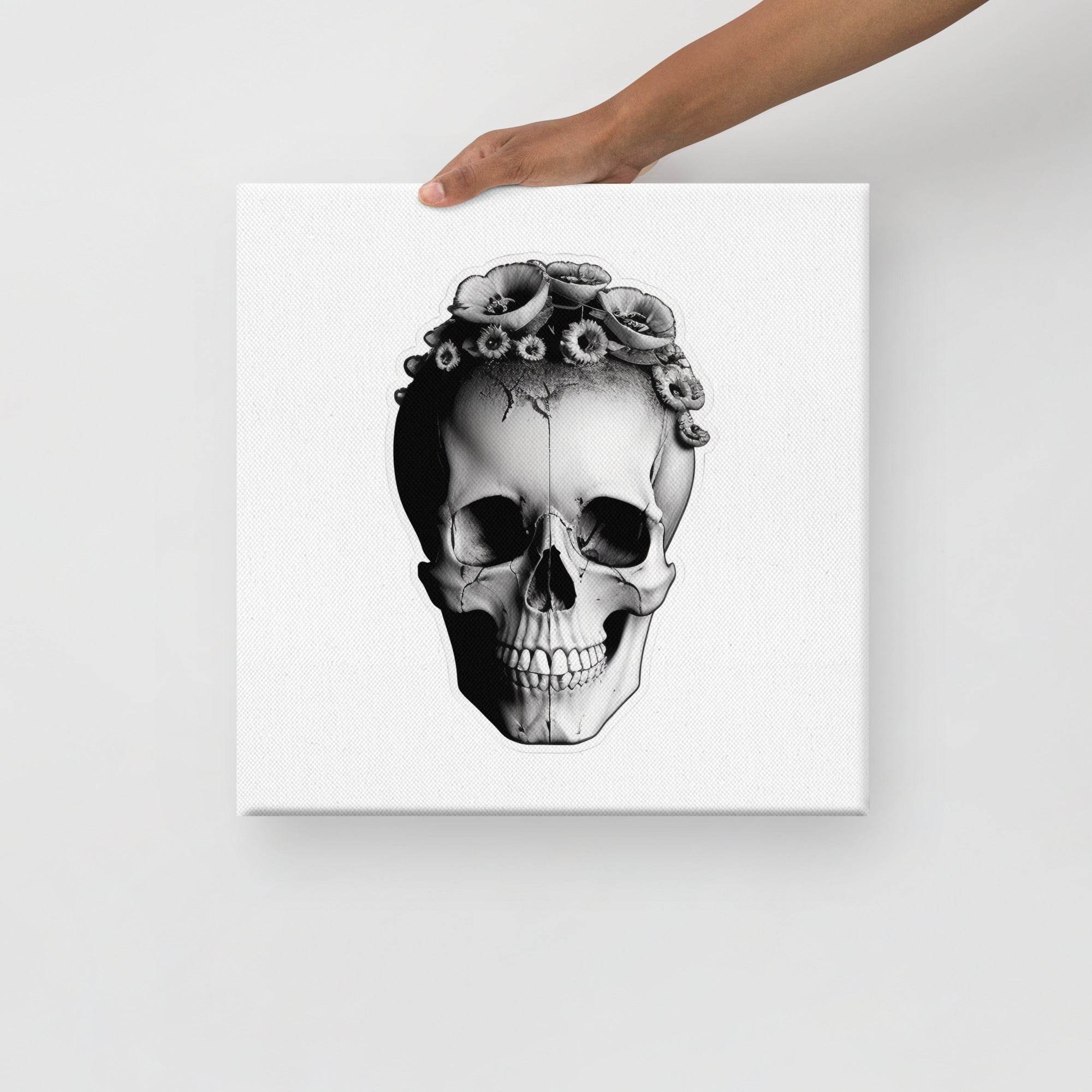 Frida Skull Minimal Goth Canvas - Pale Blood Store