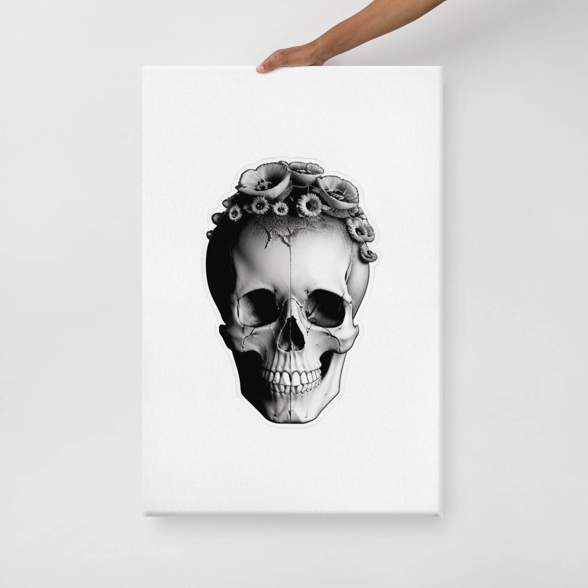 Frida Skull Minimal Goth Canvas - Pale Blood Store