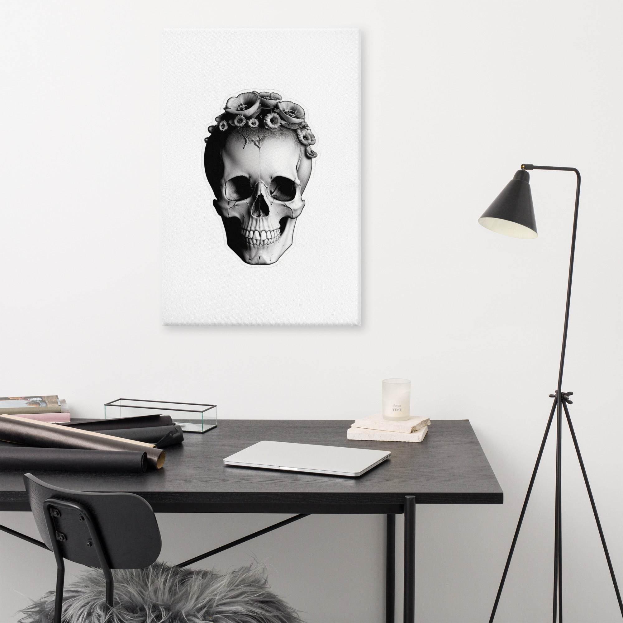 Frida Skull Minimal Goth Canvas - Pale Blood Store