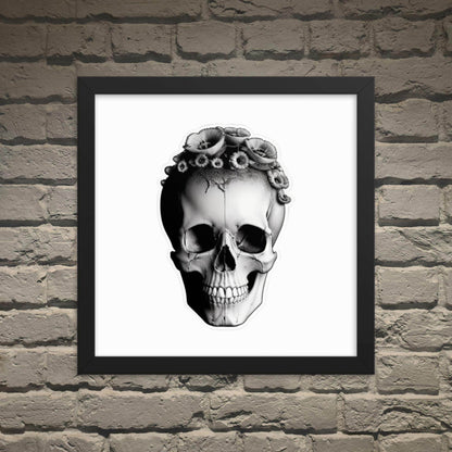 Frida Skull Minimal Goth Framed Poster - Pale Blood Store