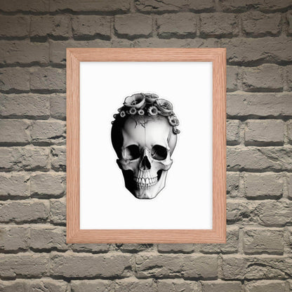 Frida Skull Minimal Goth Framed Poster - Pale Blood Store