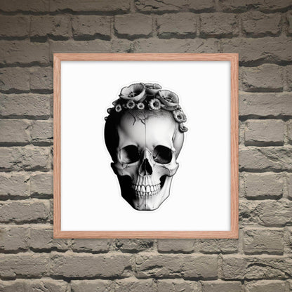 Frida Skull Minimal Goth Framed Poster - Pale Blood Store
