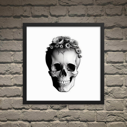Frida Skull Minimal Goth Framed Poster - Pale Blood Store