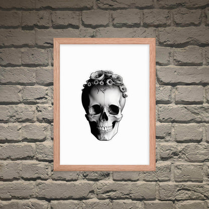 Frida Skull Minimal Goth Framed Poster - Pale Blood Store
