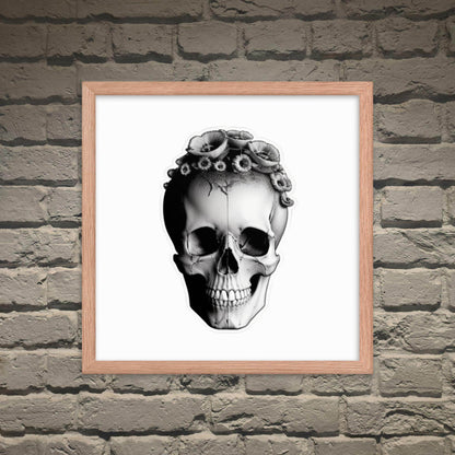 Frida Skull Minimal Goth Framed Poster - Pale Blood Store