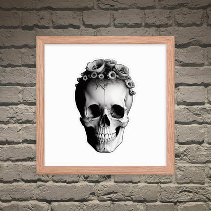 Frida Skull Minimal Goth Framed Poster - Pale Blood Store