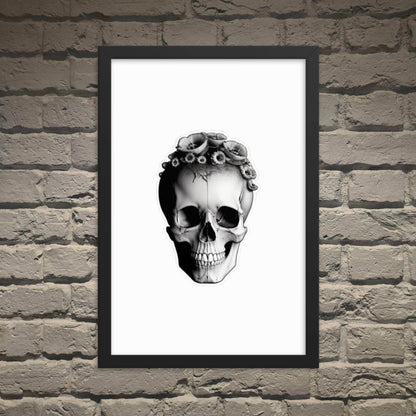 Frida Skull Minimal Goth Framed Poster - Pale Blood Store