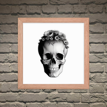 Frida Skull Minimal Goth Framed Poster - Pale Blood Store