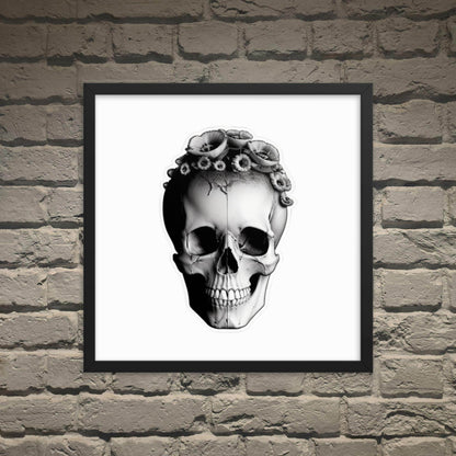 Frida Skull Minimal Goth Framed Poster - Pale Blood Store