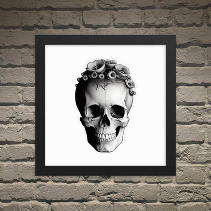 Frida Skull Minimal Goth Framed Poster - Pale Blood Store